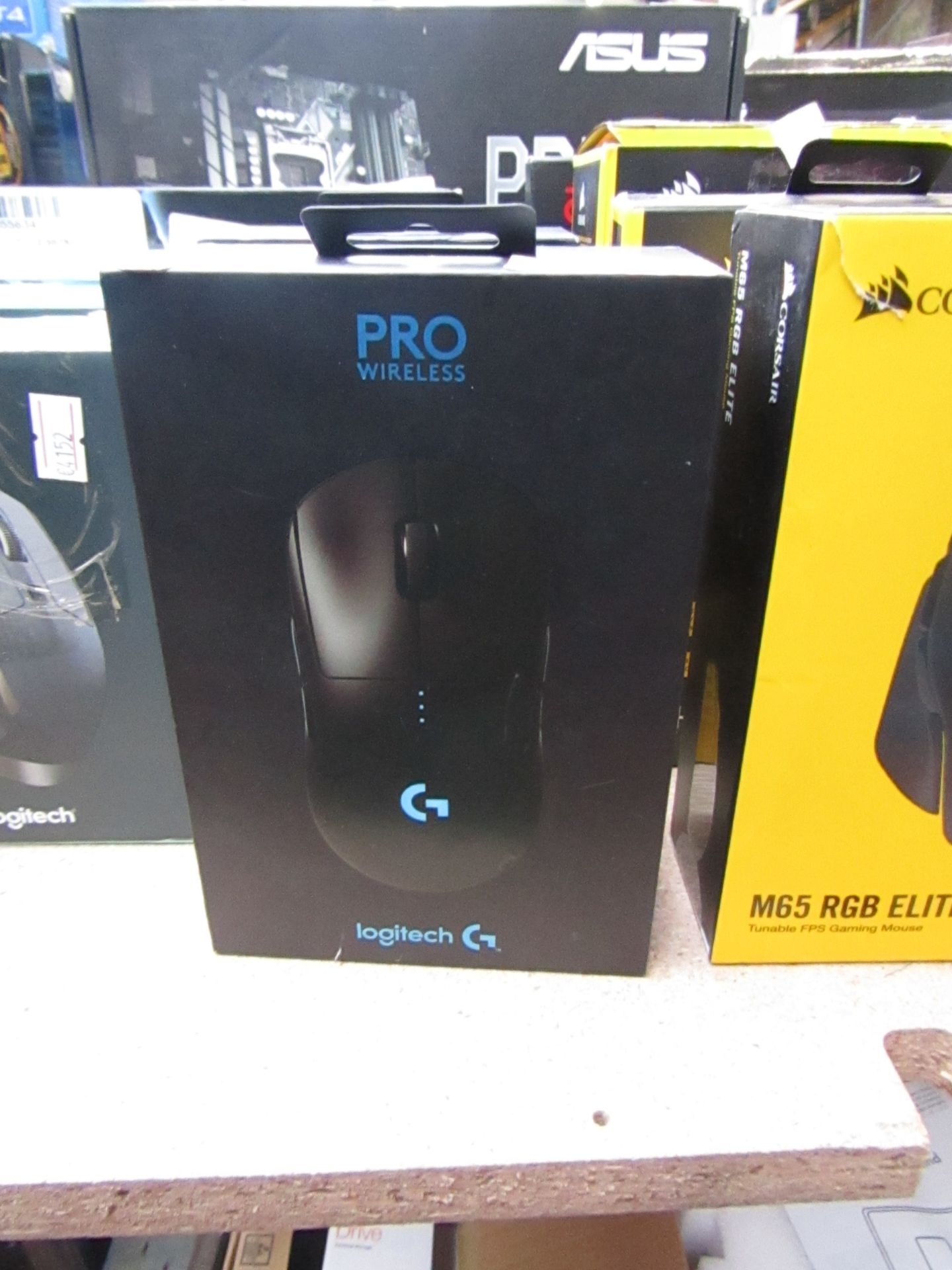 Logitech Pro wireless gaming mouse, tested working and boxed. RRP £129.99