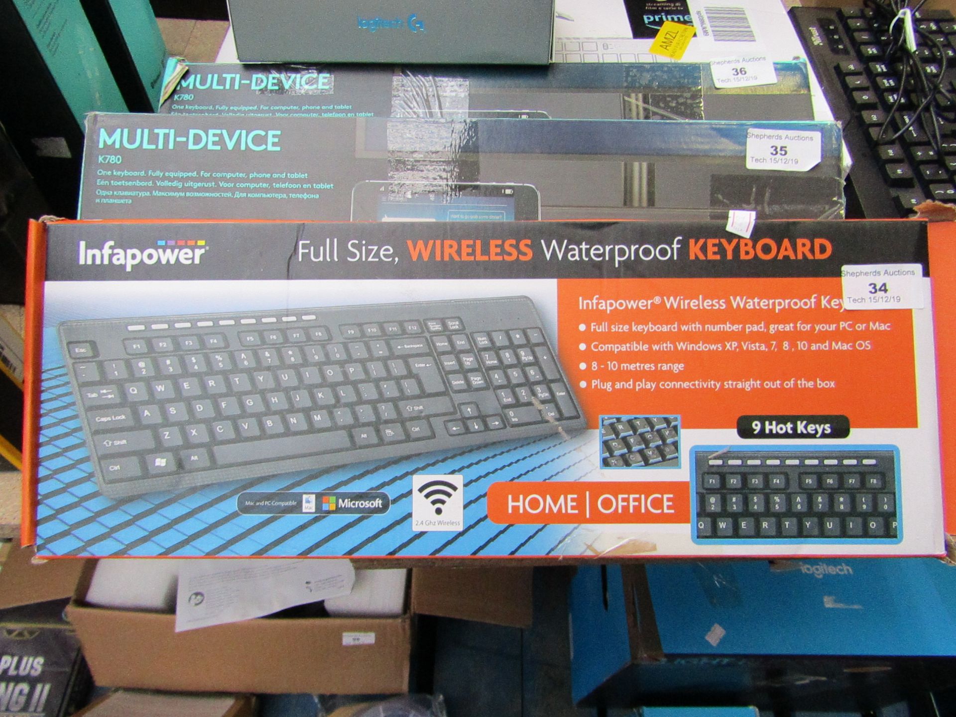 Infapower waterproof keyboard, untested and boxed.