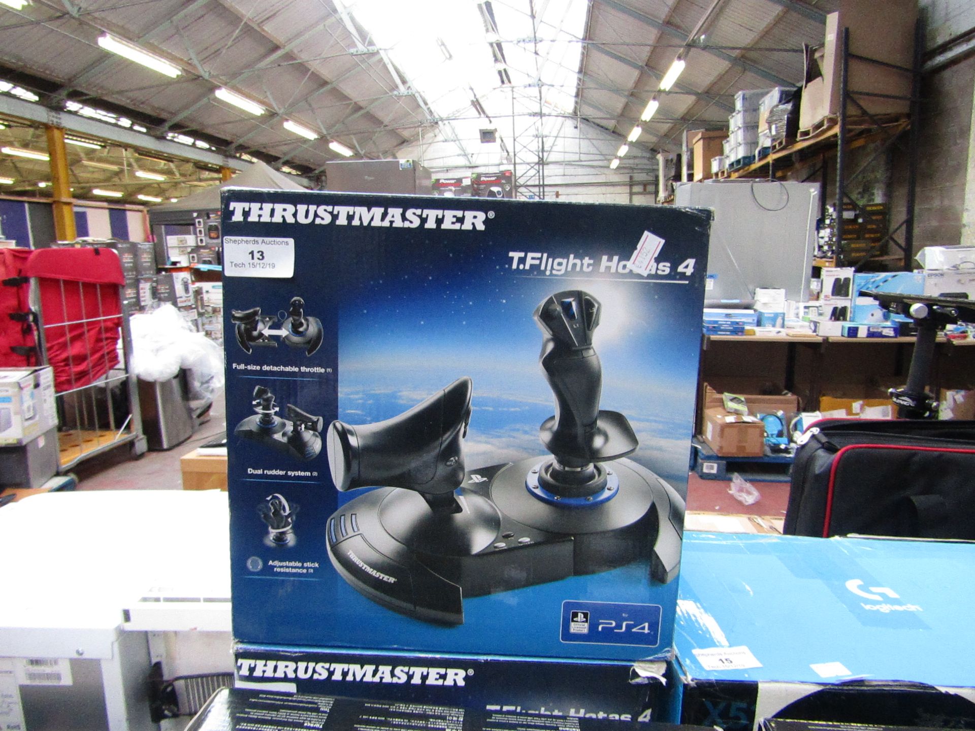 Thrustmaster T.Flight Hotas 4 USB joystick for PS4, untested and boxed.