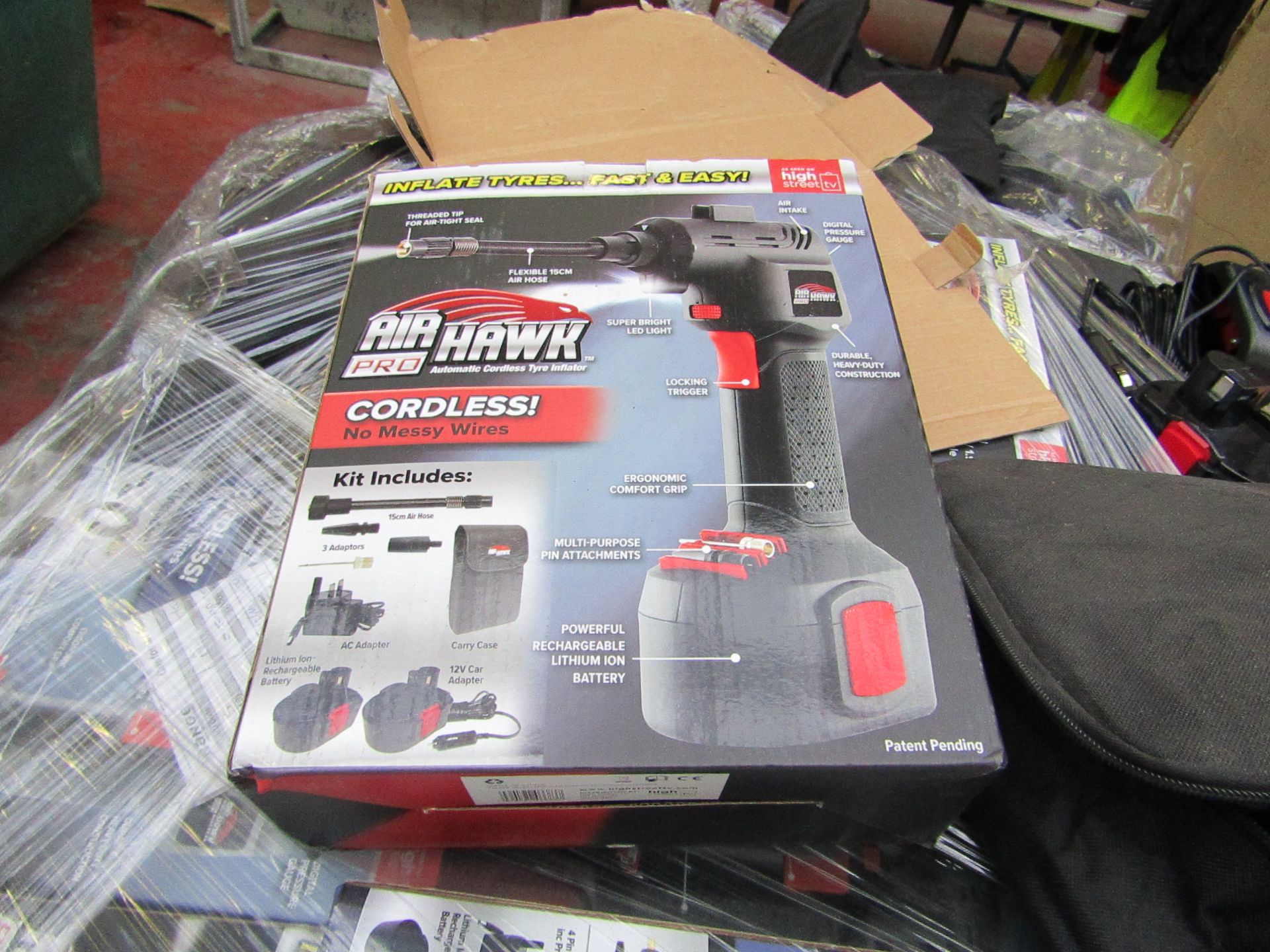 Air Hawk Pro Cordless hand held compressor, tested working and boxed | SKU C5060191466837 | RRP £
