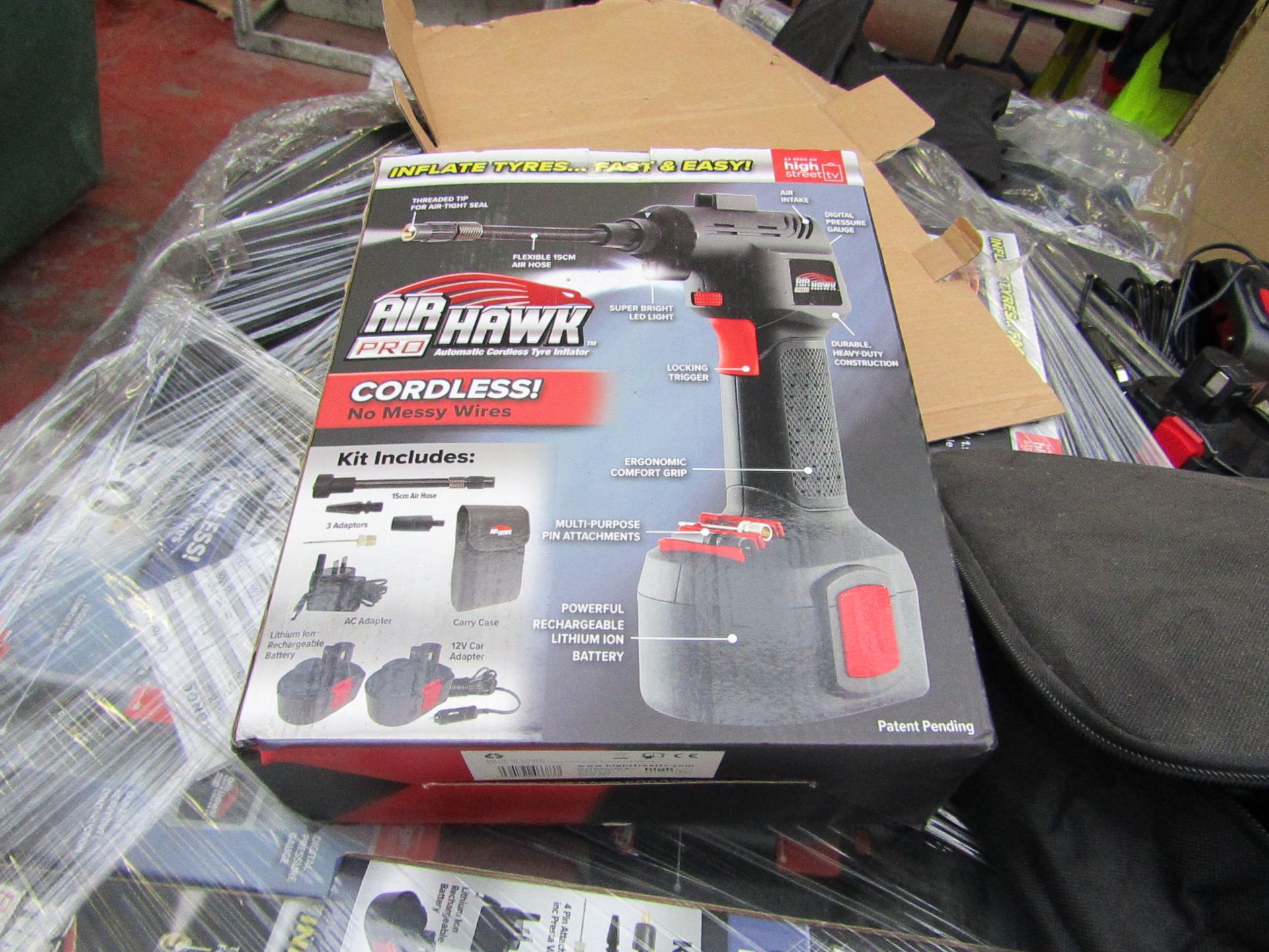 Air Hawk Pro Cordless hand held compressor, tested working and boxed | SKU C5060191466837 | RRP £