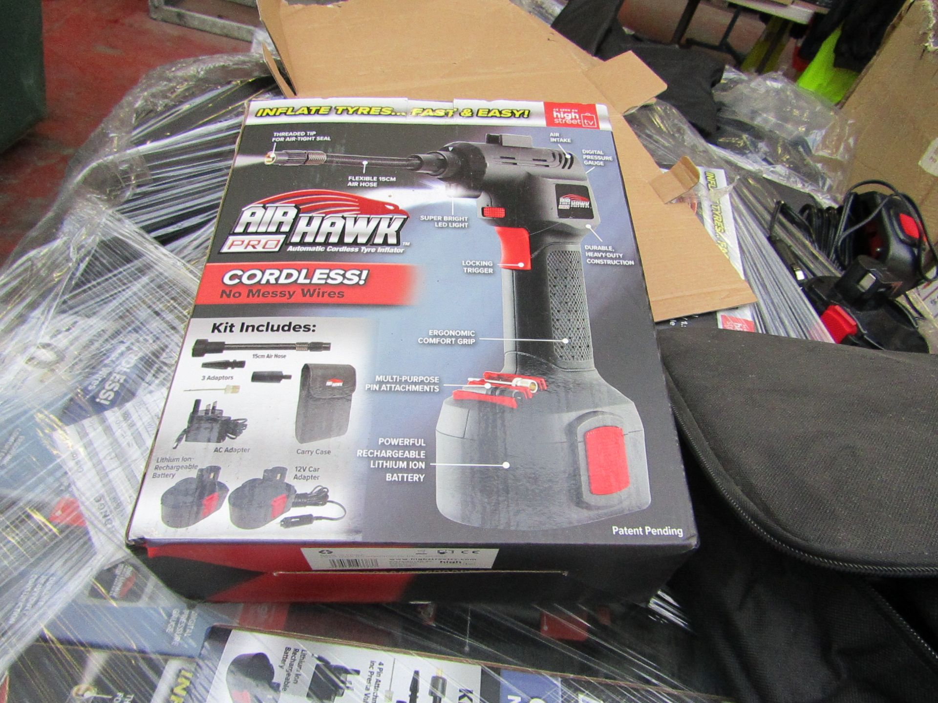 Air Hawk Pro Cordless hand held compressor, tested working and boxed | SKU C5060191466837 | RRP £