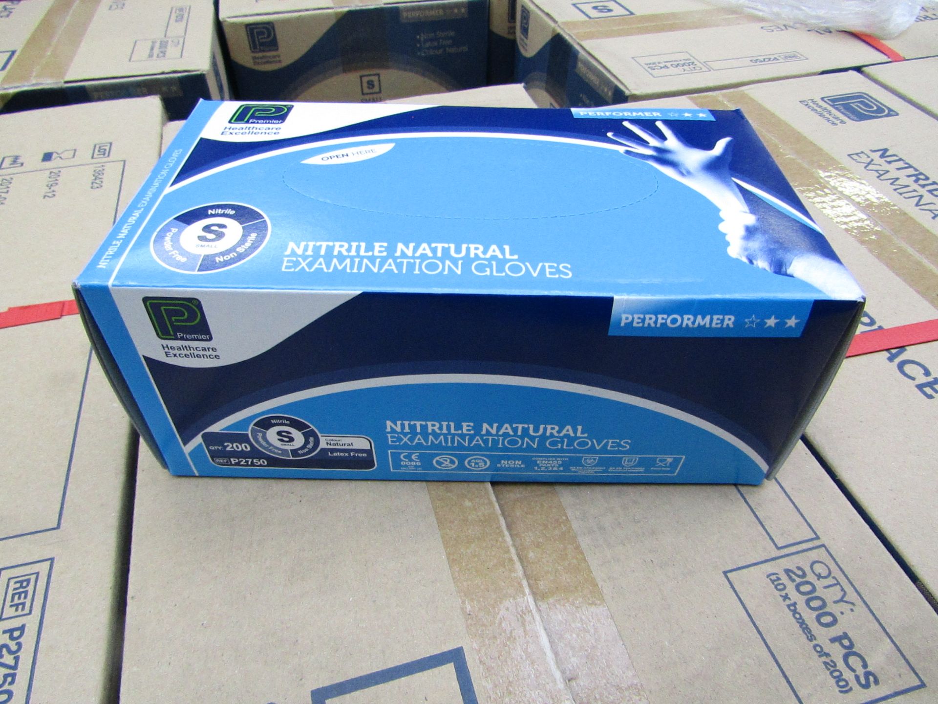 Box of 2000 Nitrile Examination Gloves, new size small