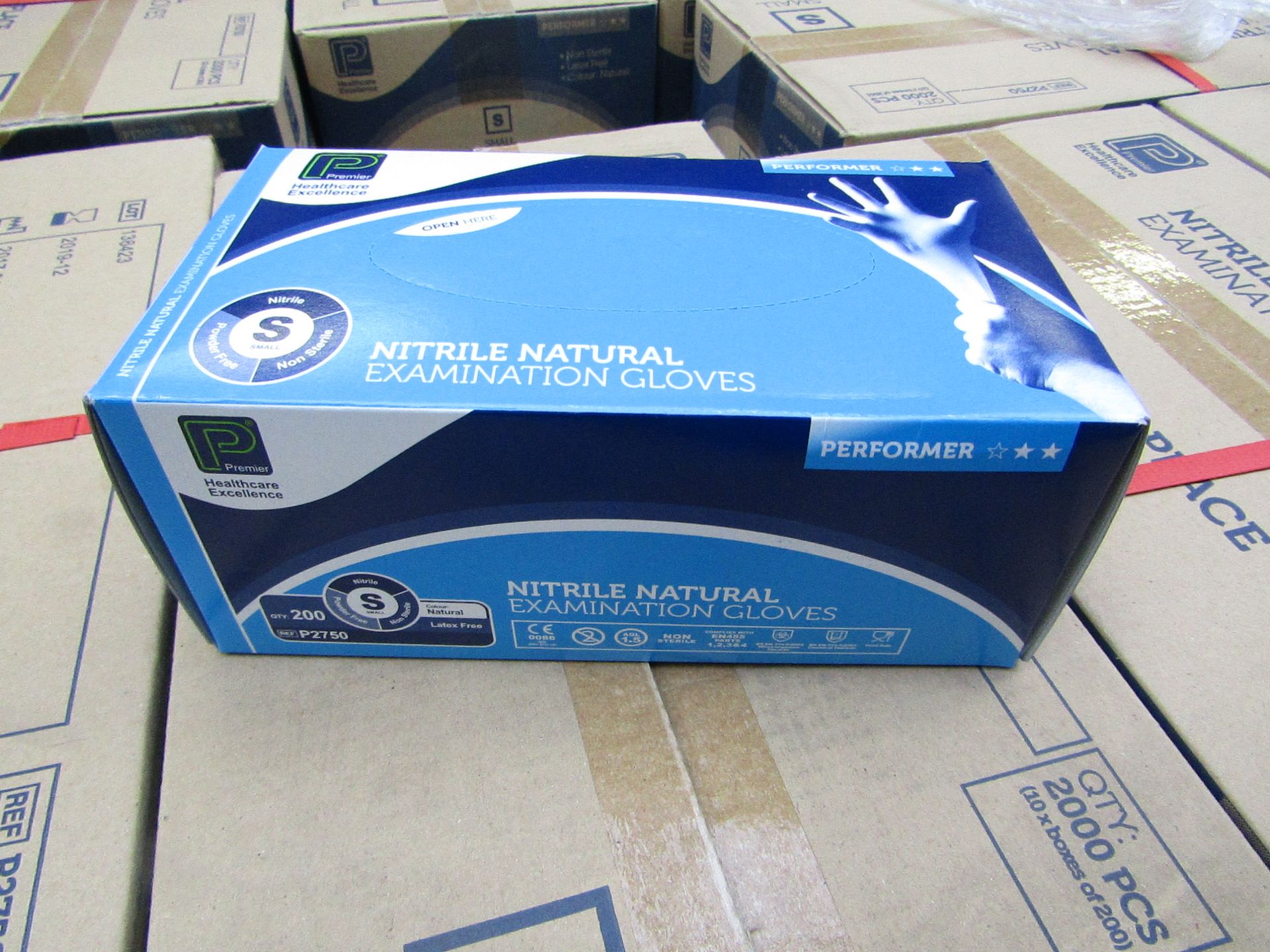 Box of 2000 Nitrile Examination Gloves, new size small