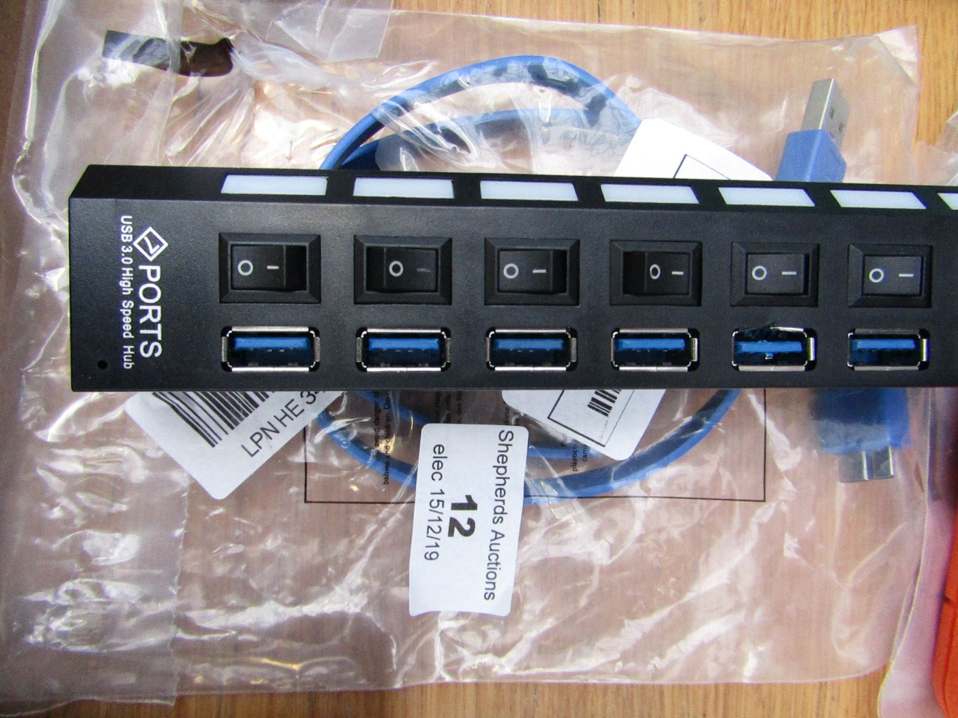 PORTS - 7 port, USB with sitches 3.0 High speed hub, untested.