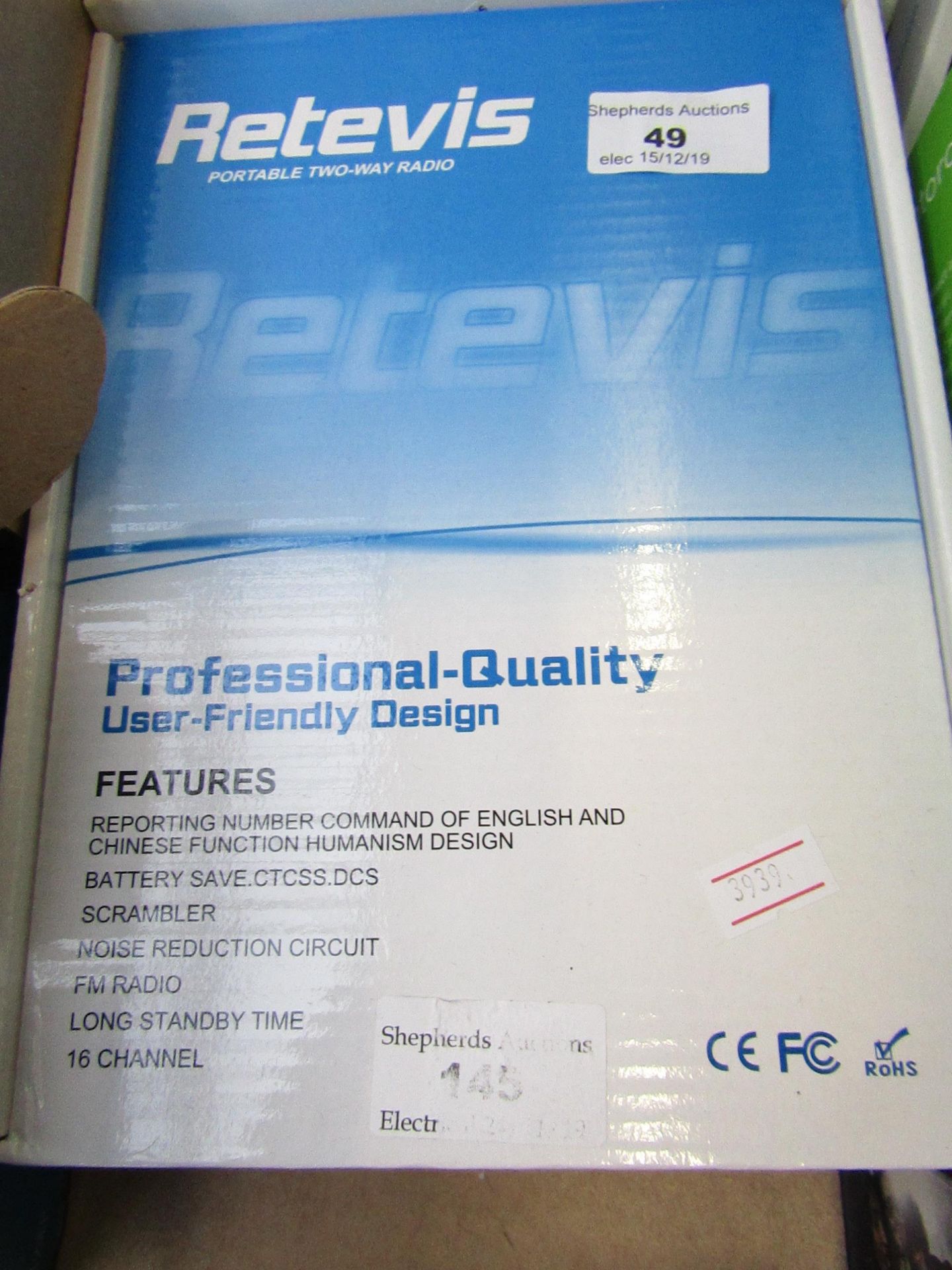Retevis - Professional quality - Portablle two way radio, boxed, unchecked.