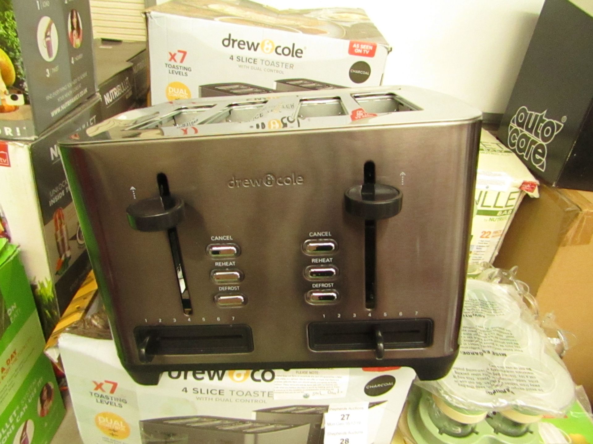 Drew & Cole 4 Slice Toaster (charcoal), Untested and boxed | SKU - | RRP œ59.99 | Please note