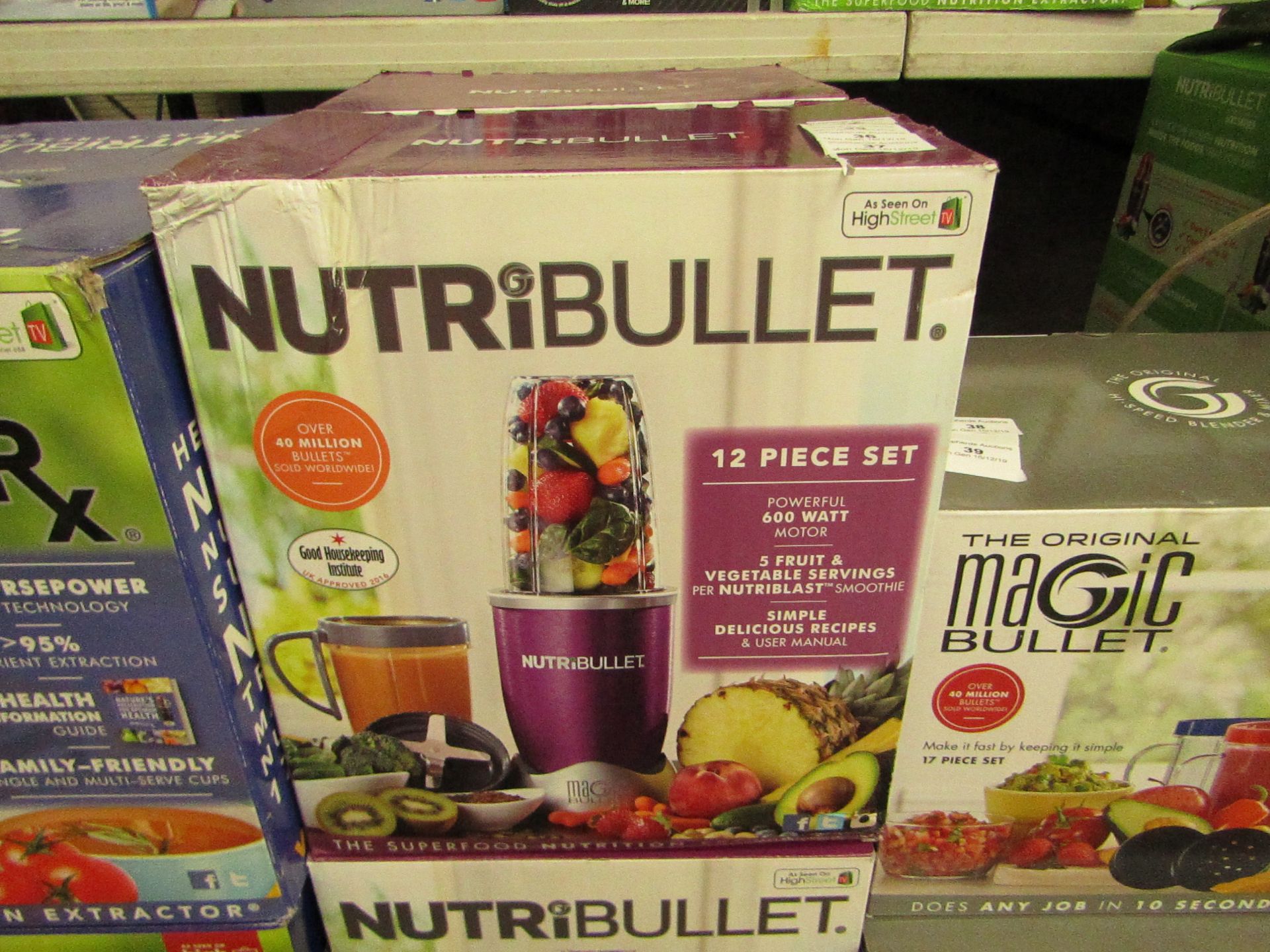 Nutribullet 12 Piece Set, Untested and boxed | SKU - | RRP œ59.99 | Please note these items cannot