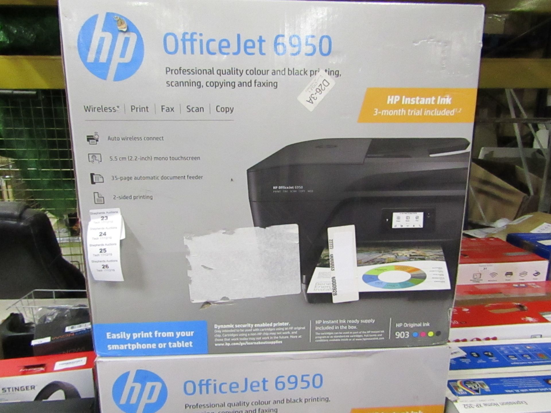 HP Office Jet 6950 Wireless Printer, boxed and unchecked