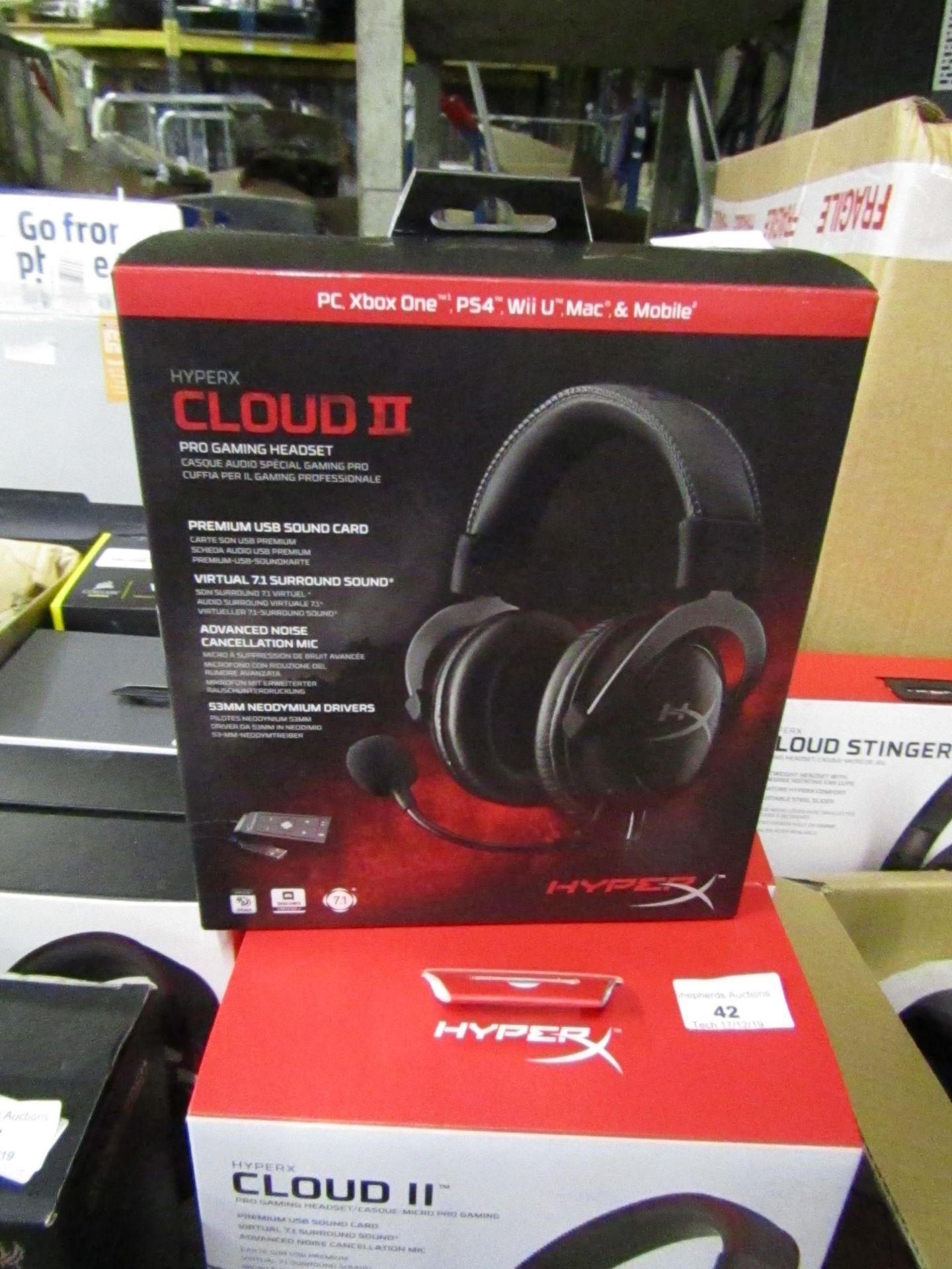 Hyperx Cloud 2 Pro Gaming headset, boxed and unchecked