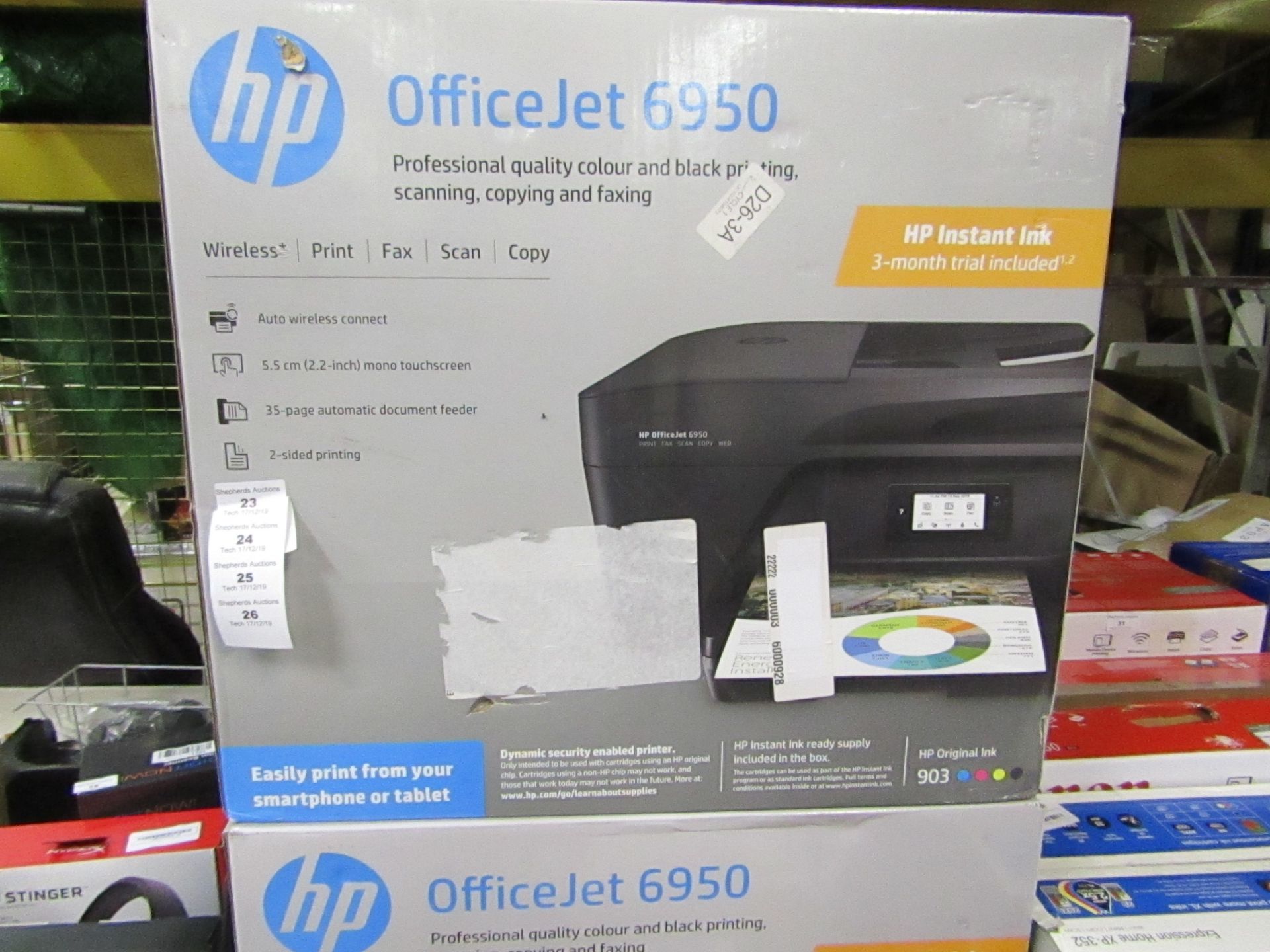 HP Office Jet 6950 Wireless Printer, boxed and unchecked