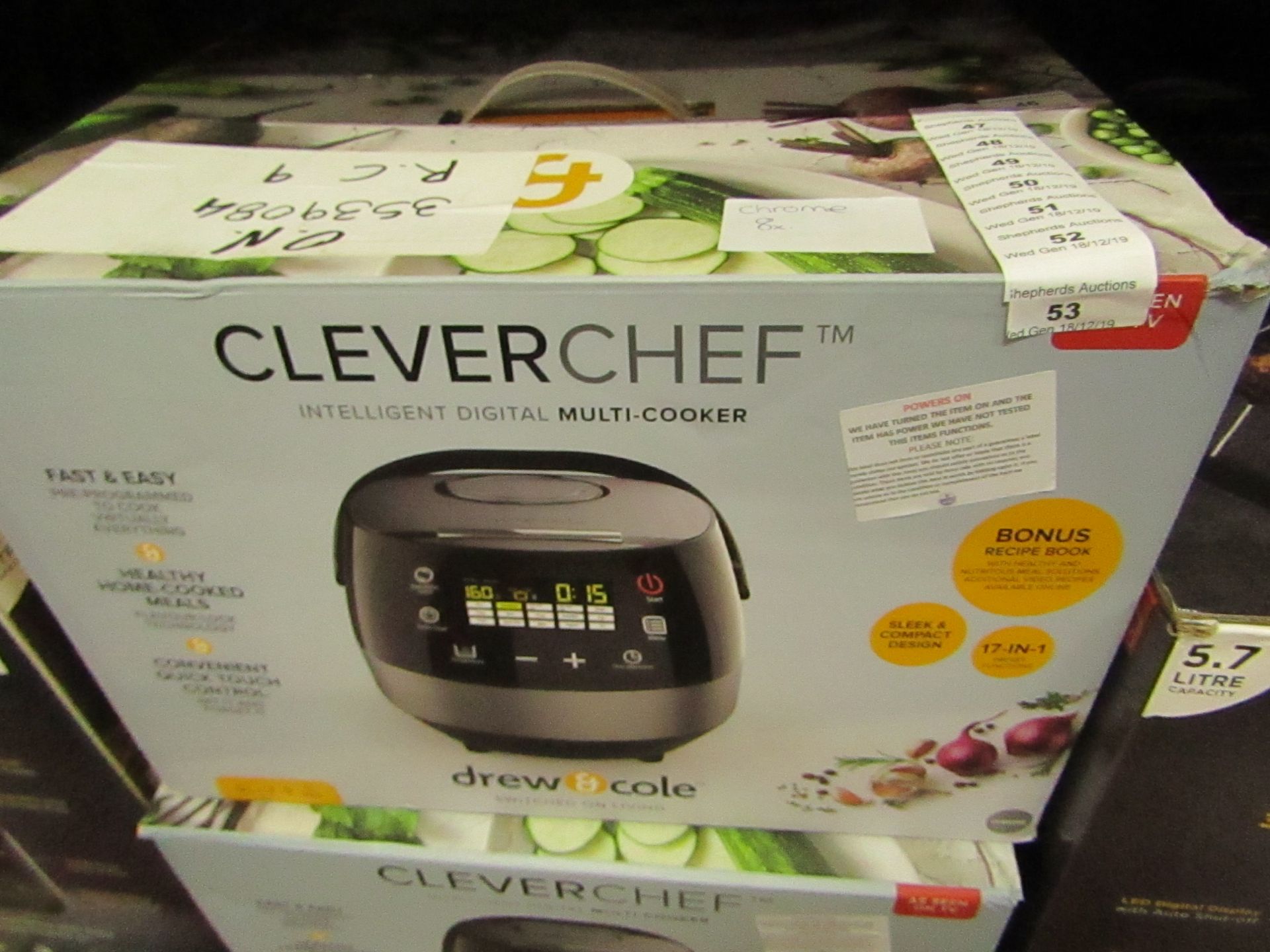 Drew and Cole CleverChef (Chrome), tested working and boxed - unchecked for accessories |SKU