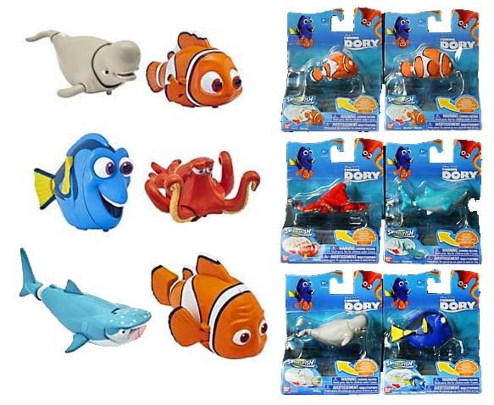 20pcs Brand new Sealed assorted Finding Dory Squiggle Fish - Assorted designs - 20pcs in lot