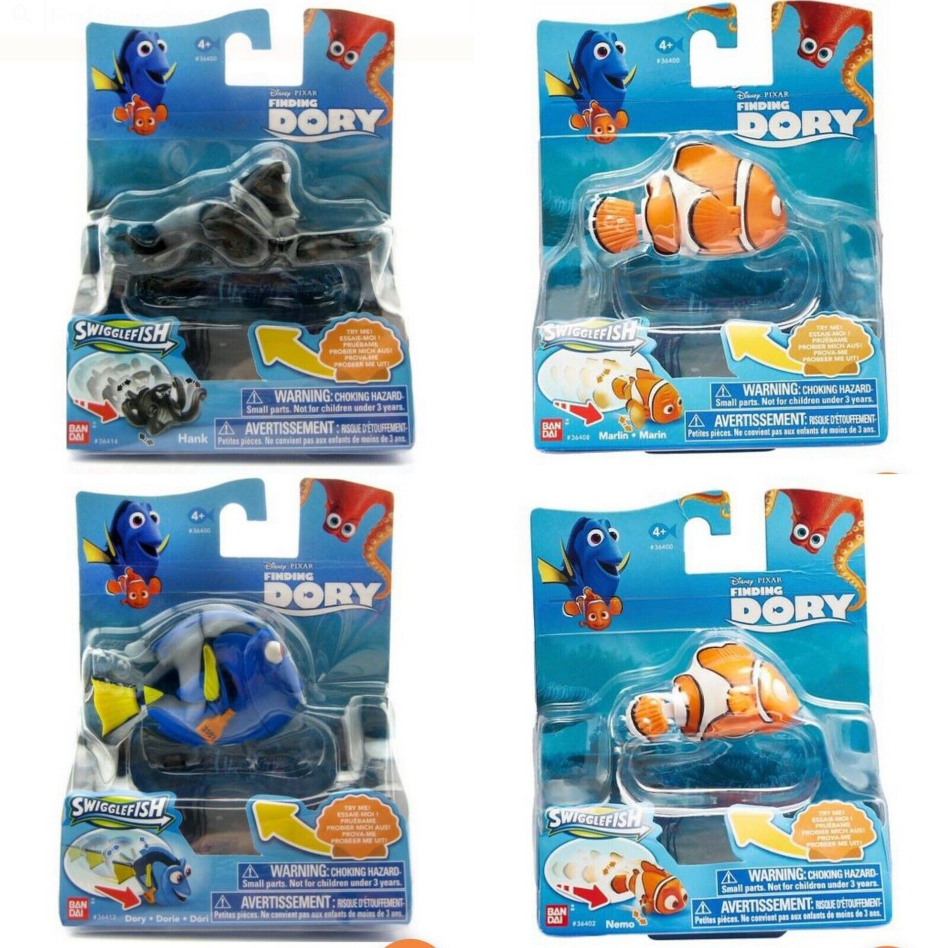 20pcs Brand new Sealed assorted Finding Dory Squiggle Fish - Assorted designs - 20pcs in lot