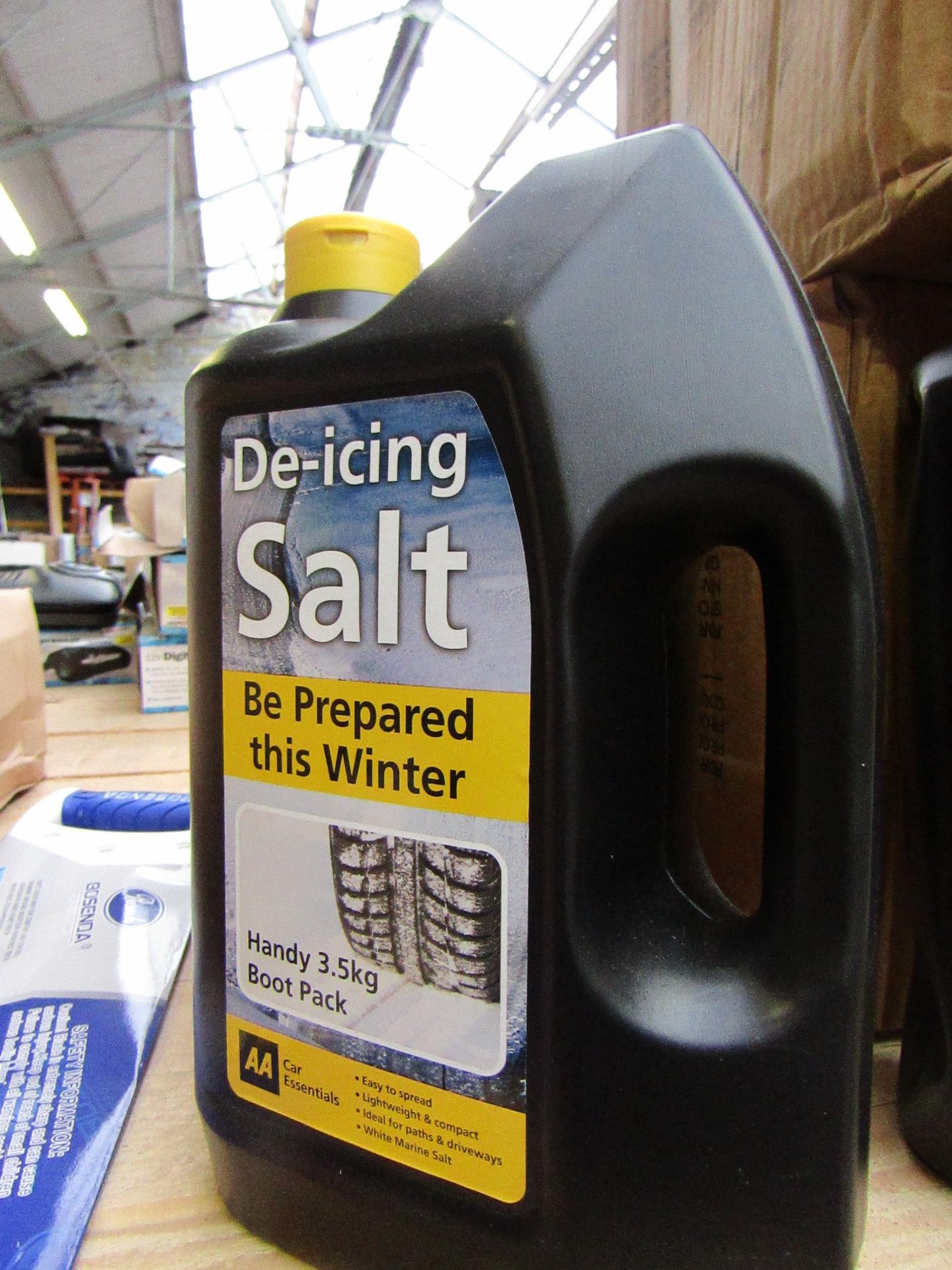 2x 3.5KG tubs of AA De Icing salt, new, RRP £5 each at Sainsburys.