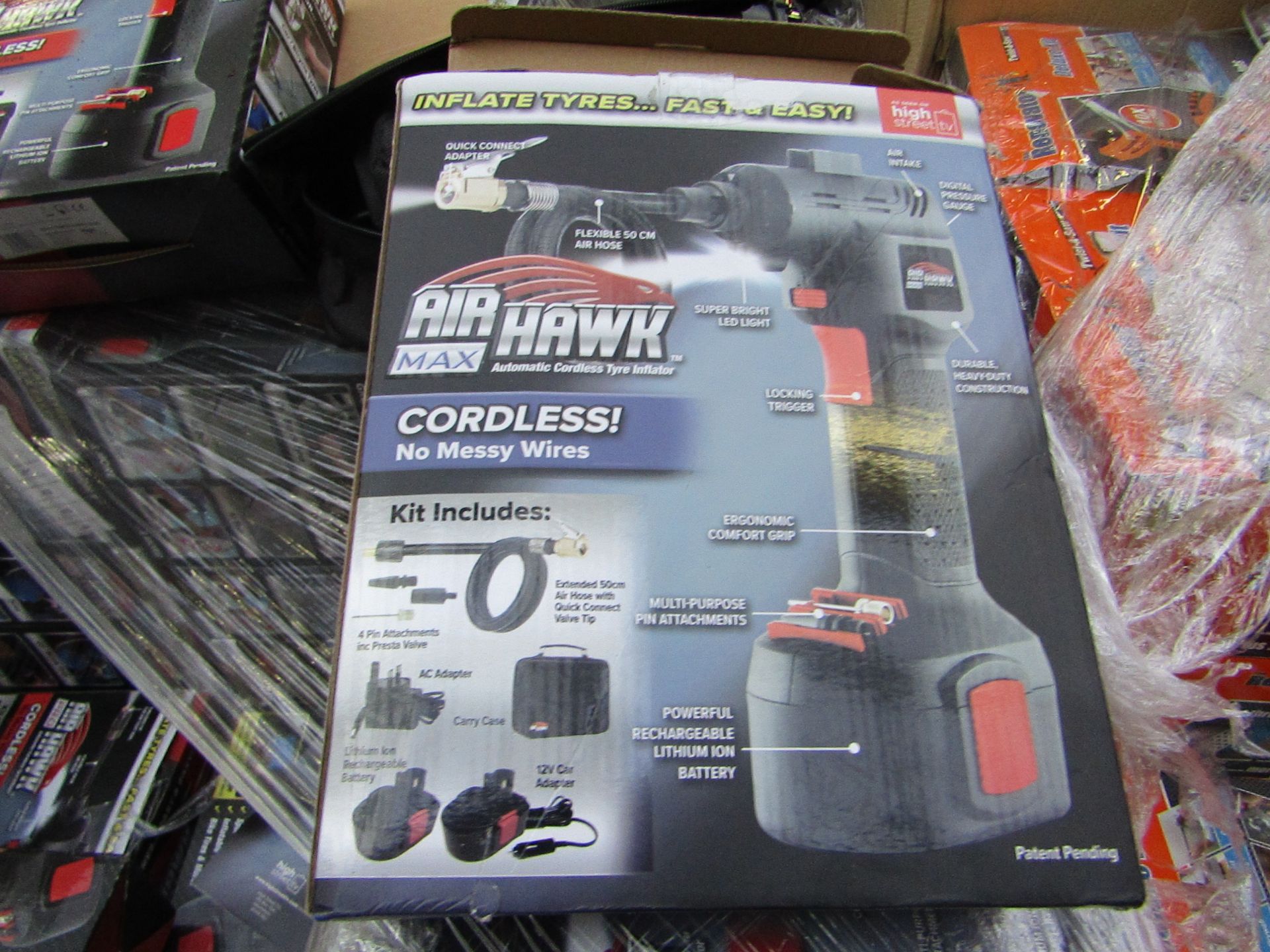 Air Hawk Pro Cordless hand held compressor, tested working and boxed | SKU C5060191466837 | RRP £