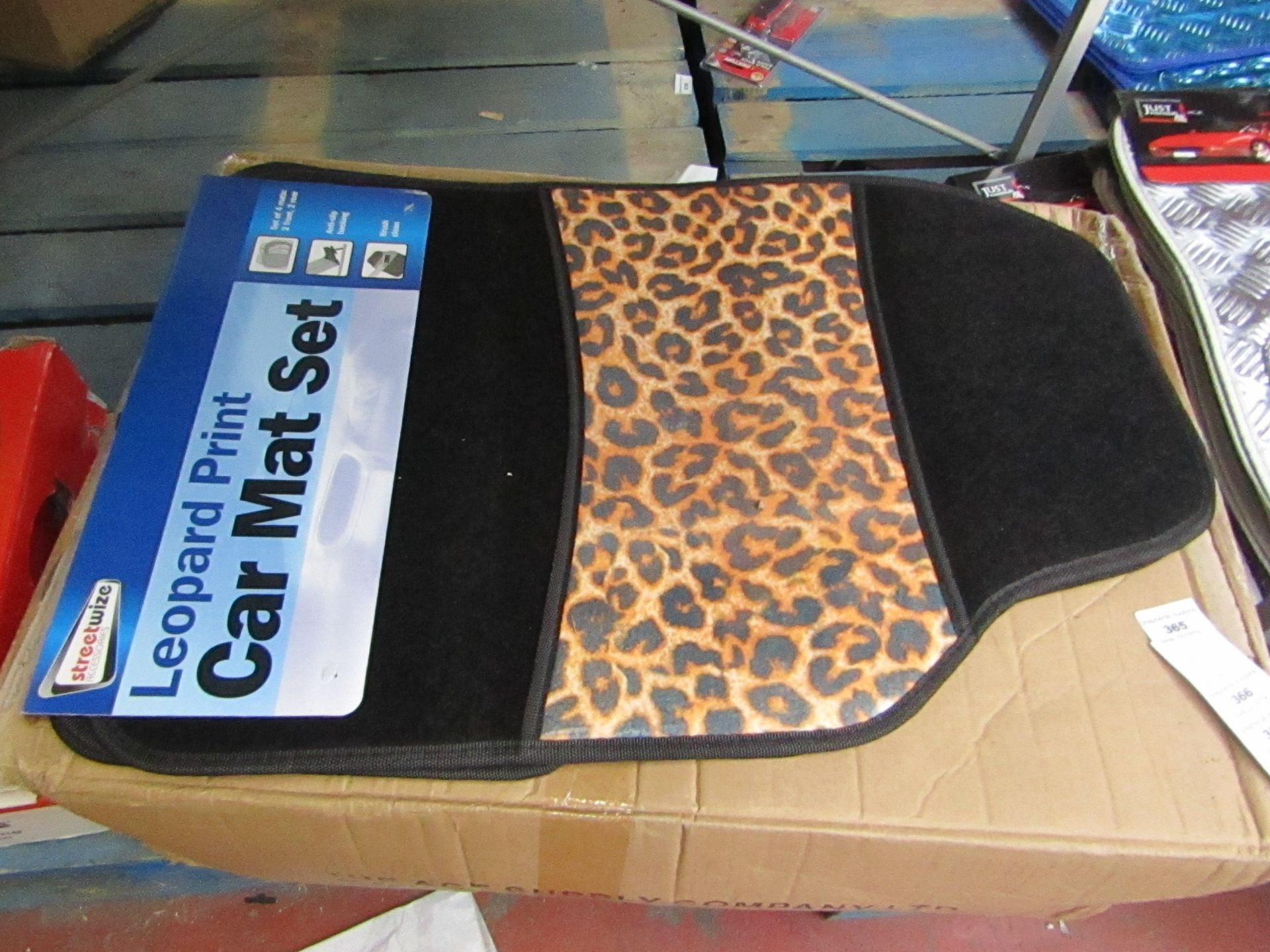 Set of Leopard Print Car mats, new