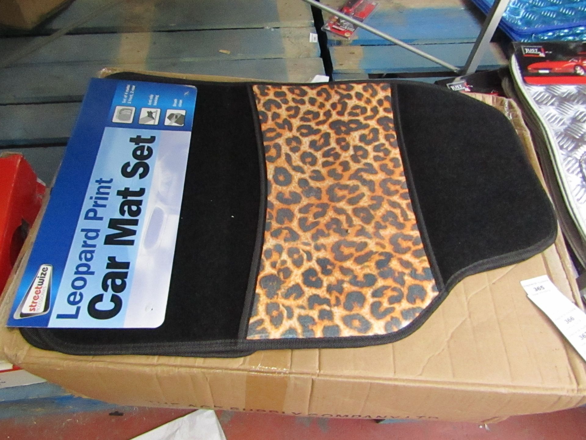 Set of Leopard Print Car mats, new