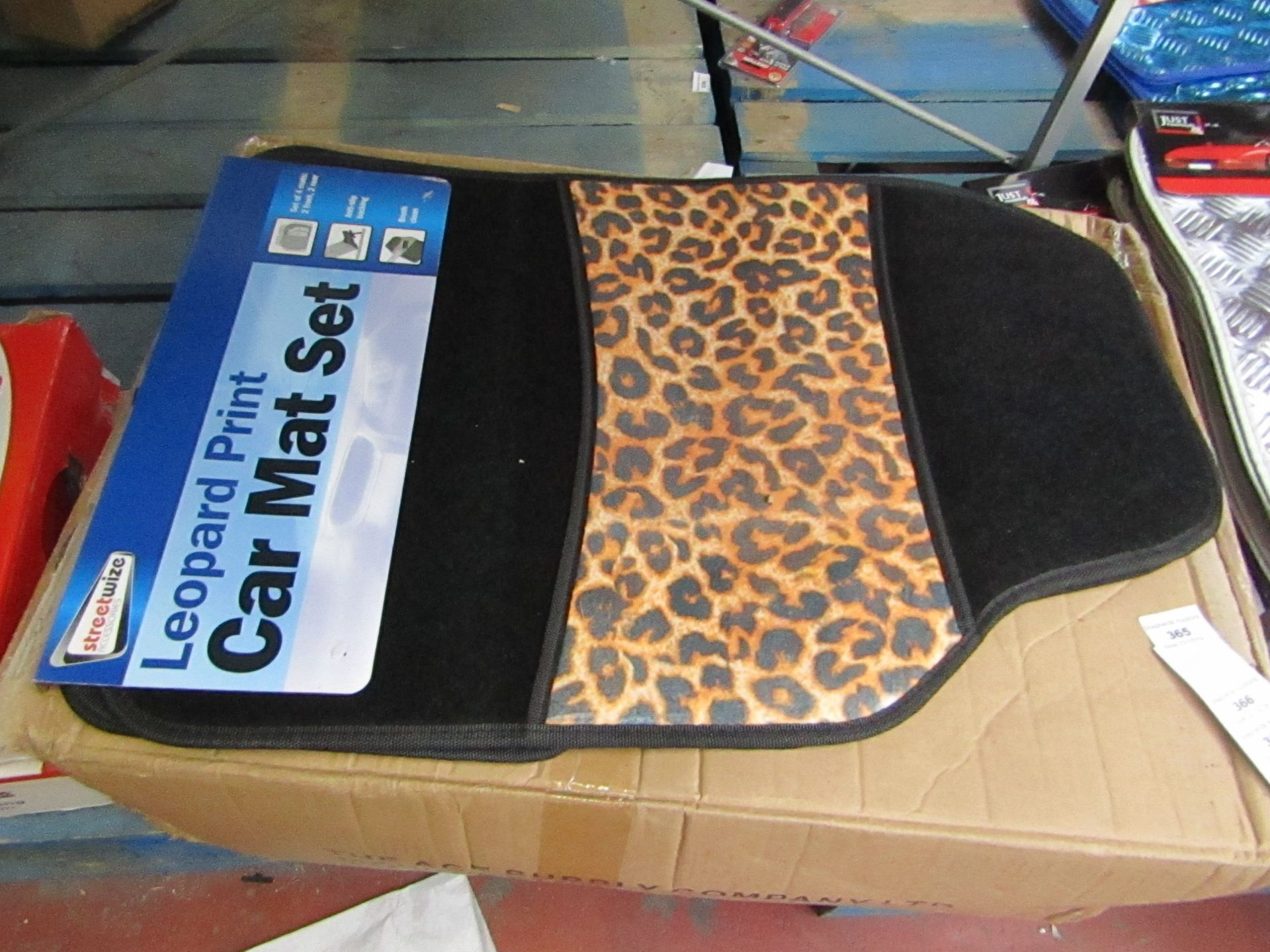 Set of Leopard Print Car mats, new