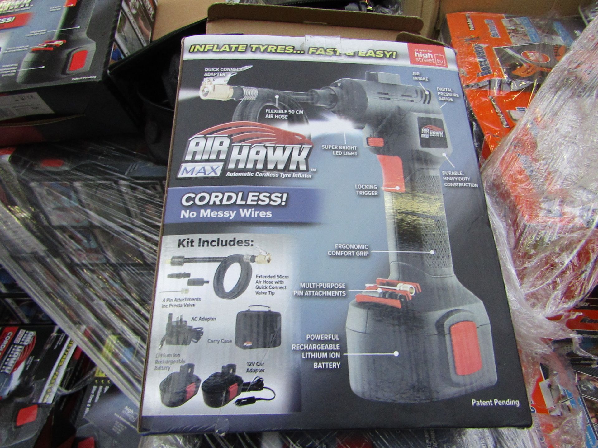 Air Hawk Pro Cordless hand held compressor, tested working and boxed | SKU C5060191466837 | RRP £