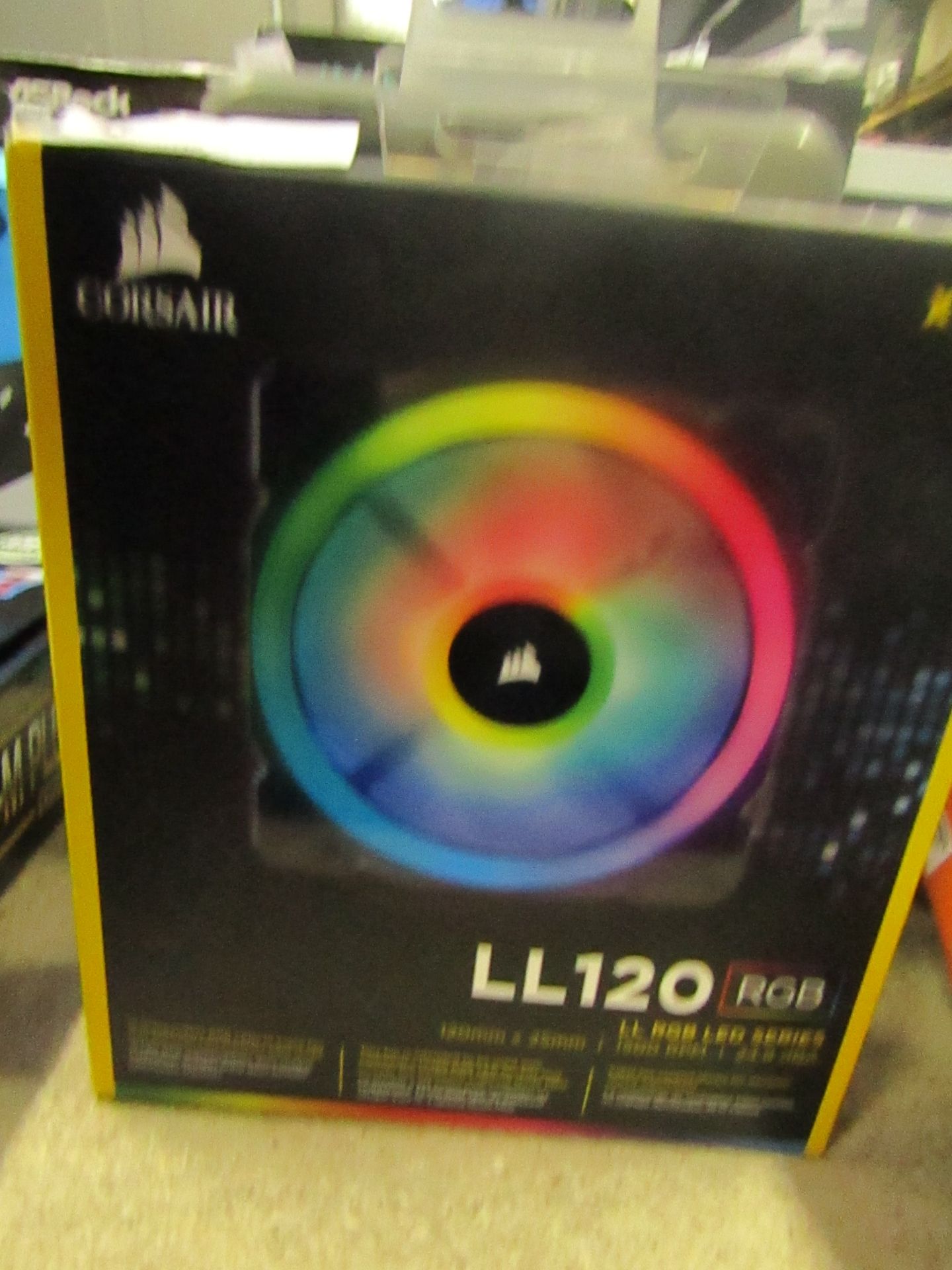Corsair LL120 RGB 120 x 25mm 1500RPM 24.8dBA fan, untested and boxed.