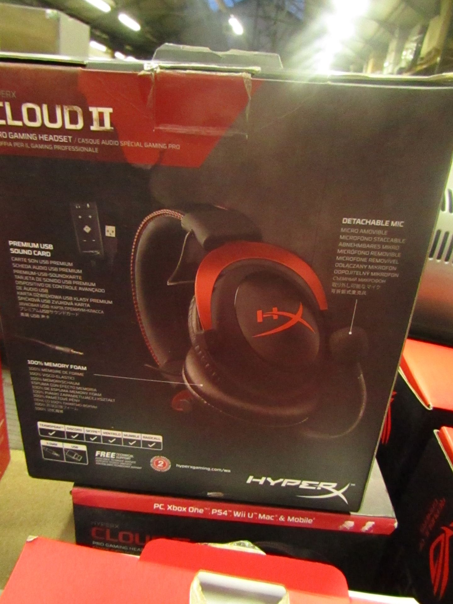 Hyper X Cloud pro gaming headset, untested and boxed.