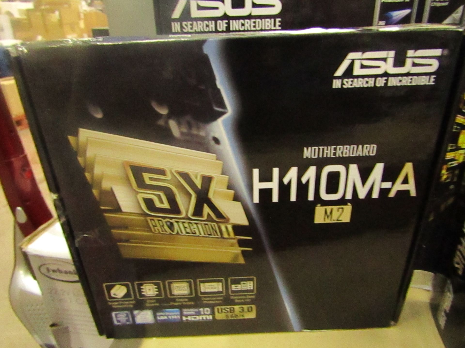 Asus H110M-A M.2 motherboard, untested and boxed.