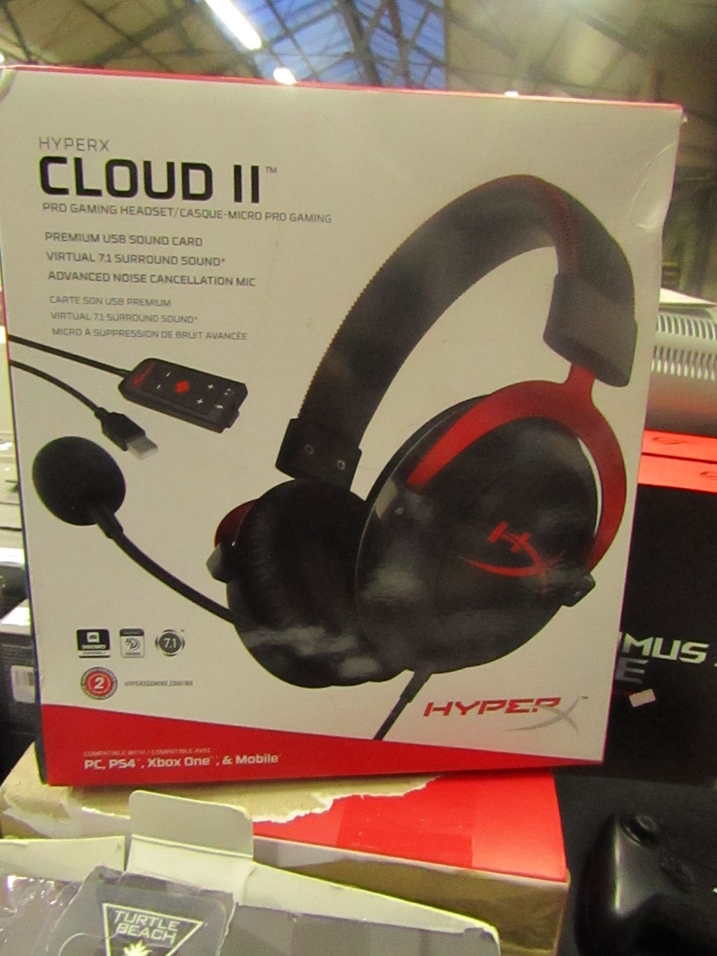 Hyper X Cloud 2 gaming headphones, untested and boxed.