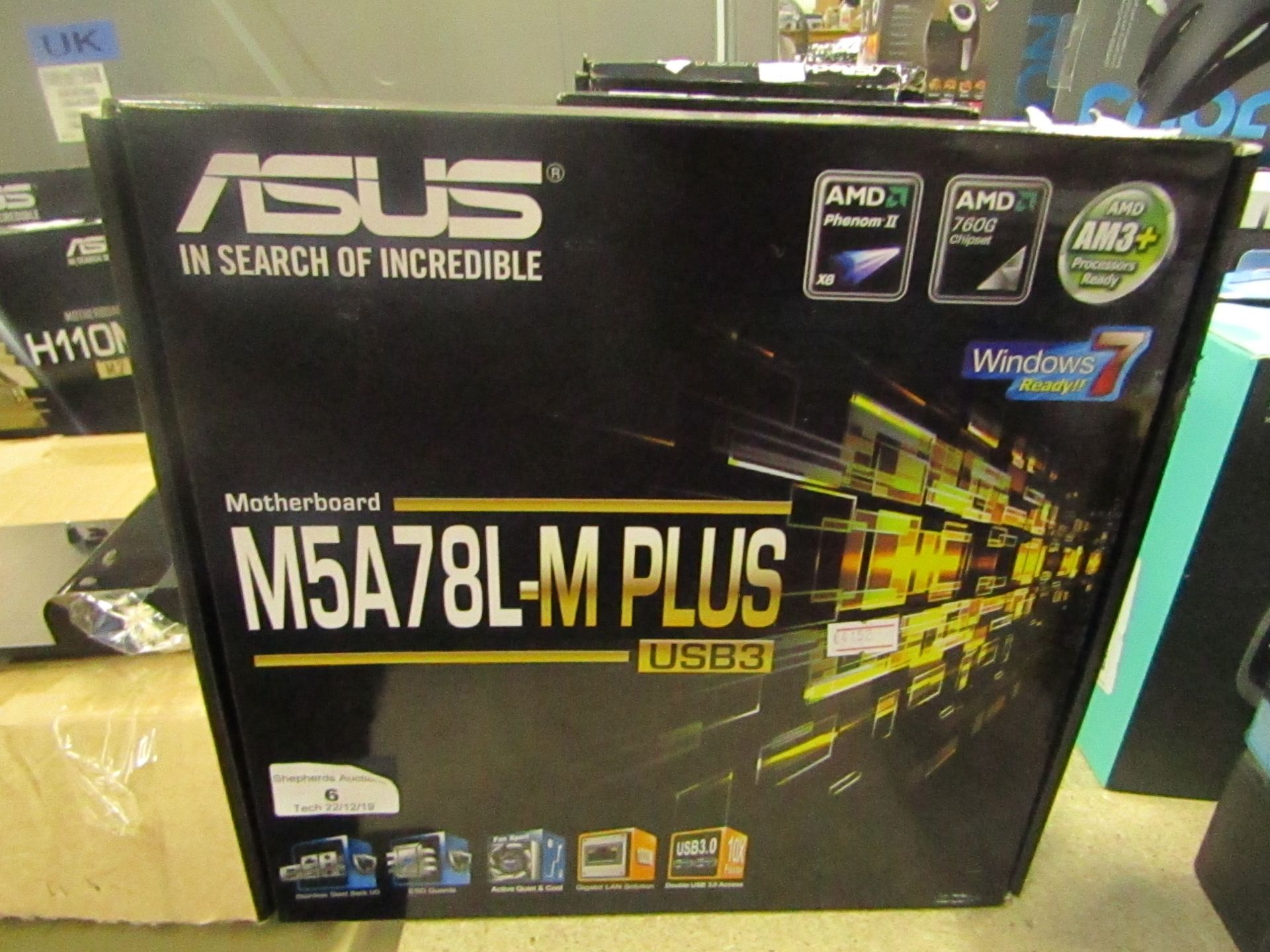 Aus M5A78L-M Plus motherboard, untested and boxed.