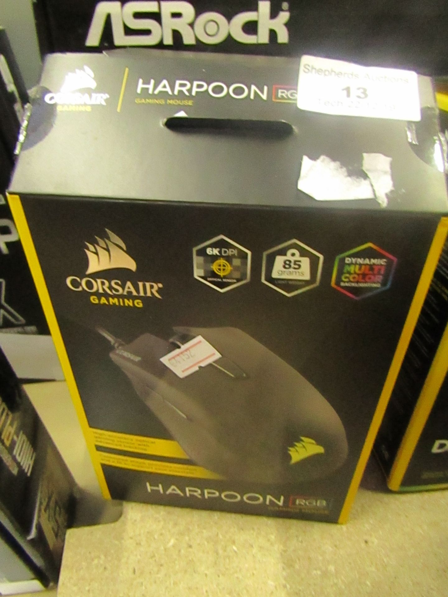 Corsair Harpoon RGB gaming mouse, untested and boxed.