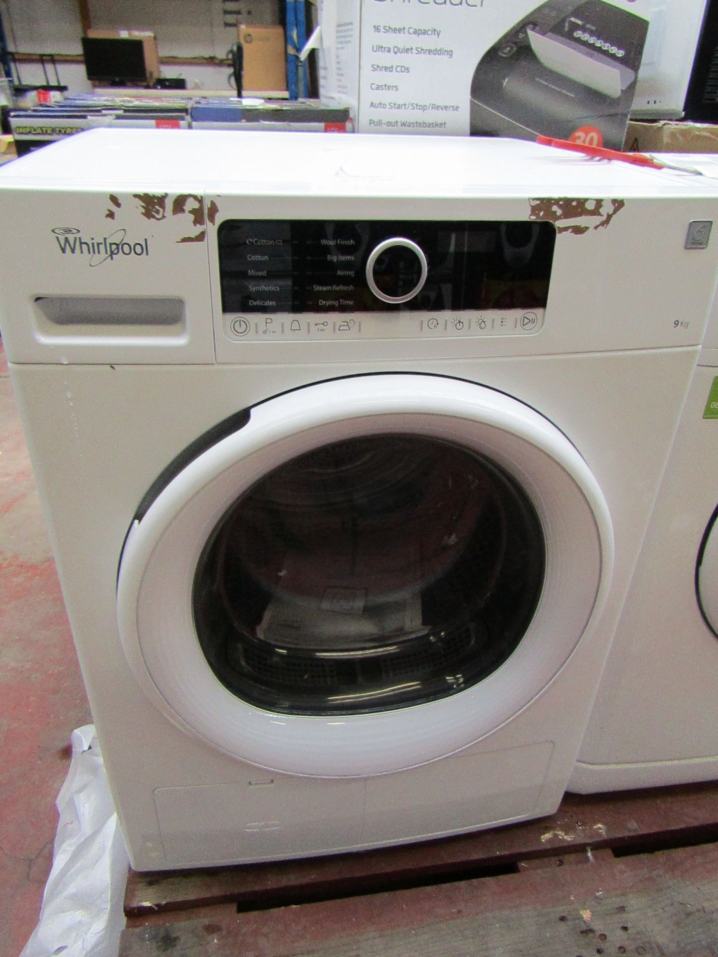 Whirlpool Sixth Sense 9 Kg A+ - Powers on but doesn’t seem to get heat. RRP Circa £300:00.