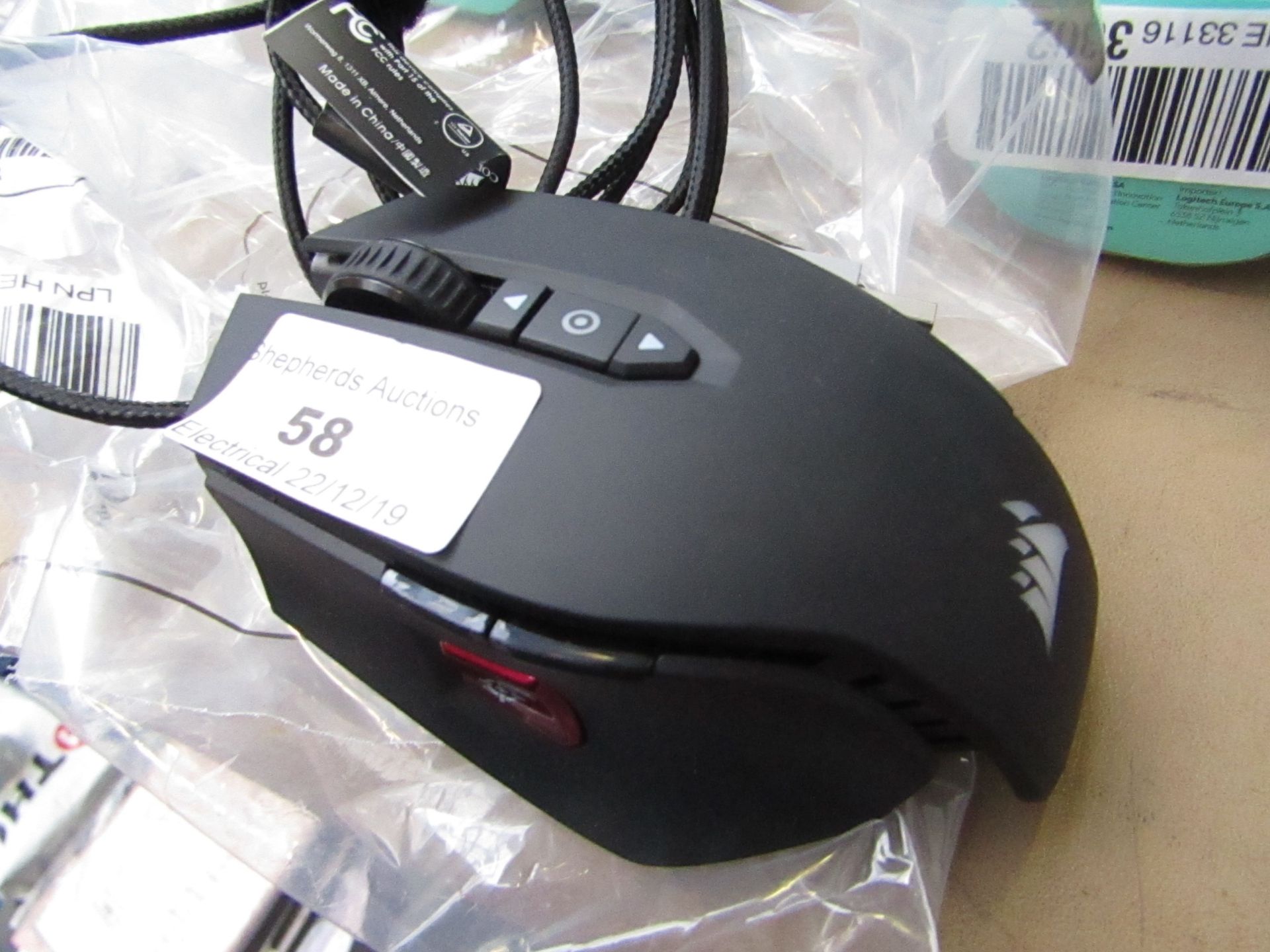 CORSAIR Gaming M65 PRO RGB FPS - Optical Mouse - Black - Untested and packaged. RRP Circa £40:00.