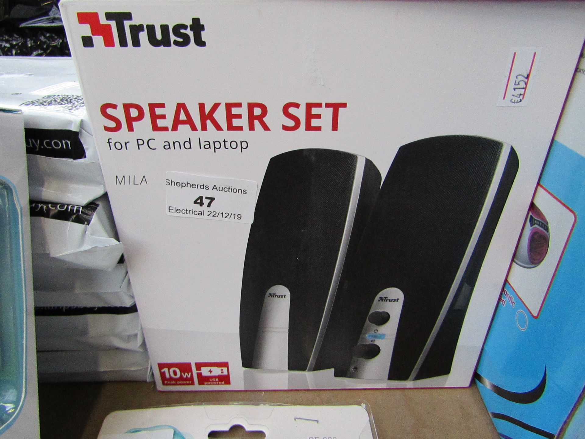 TRUST - Speaker set for PC & Computer - MILA Untested and boxed.