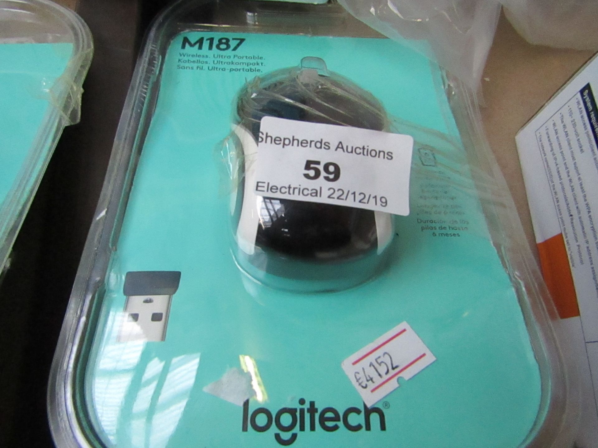 Logitech - M187 Wireless Mouse untested and packaged.