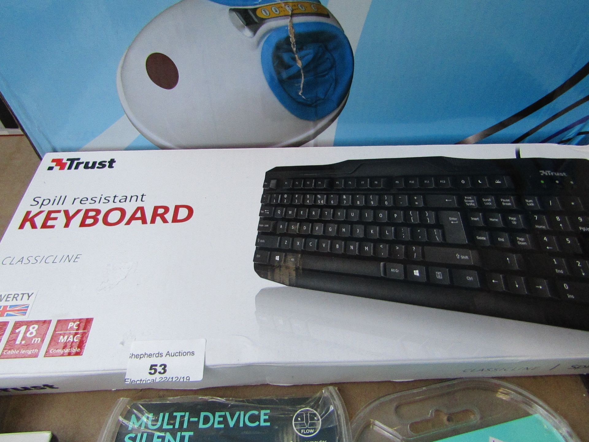 Trust - Spill resistant keyboard, untested and boxed.