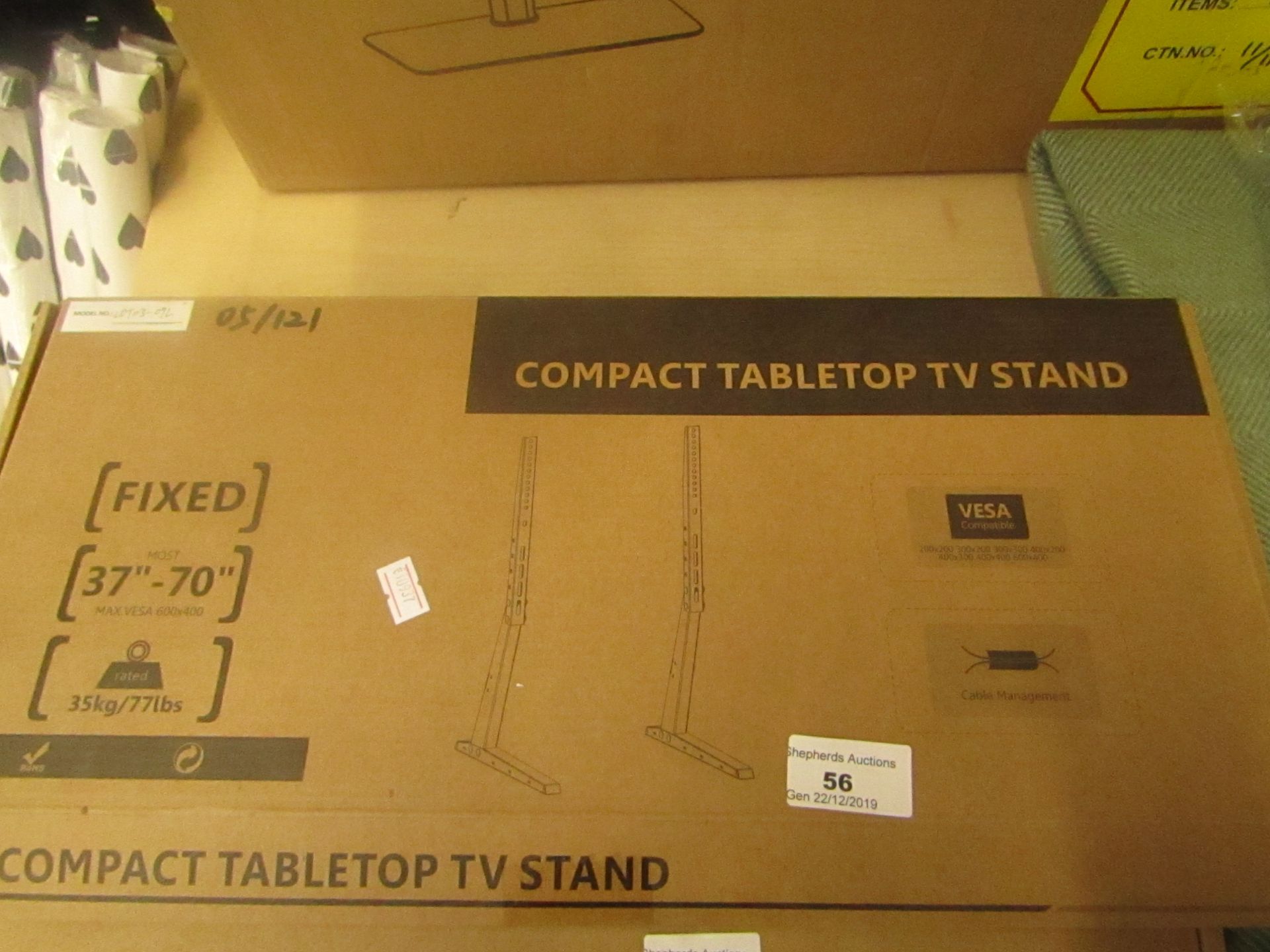 Compact tabletop TV bracket stand (37"-70")Fixed - unchecked and boxed.