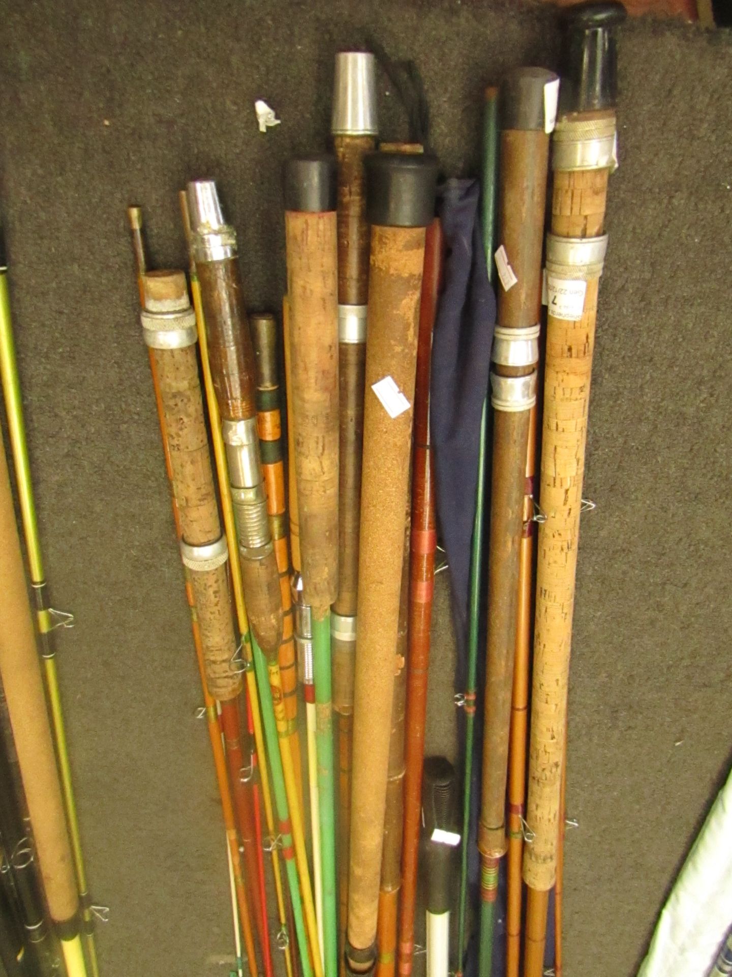 12 x Various fishing rods - used condition - but still good condition, and Various other items