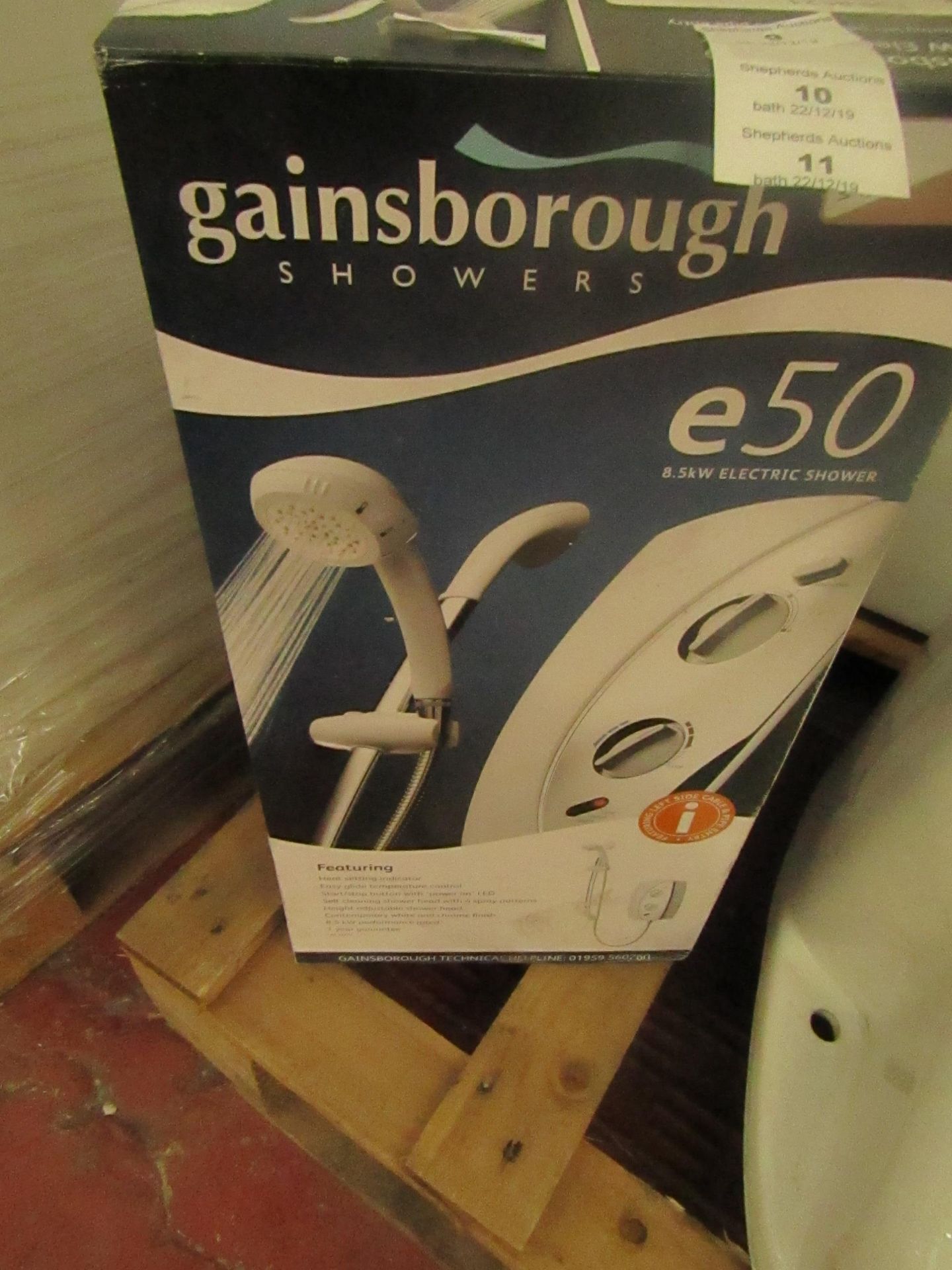 Gainsborough e50 8.5Kw electric shower, new and boxed.