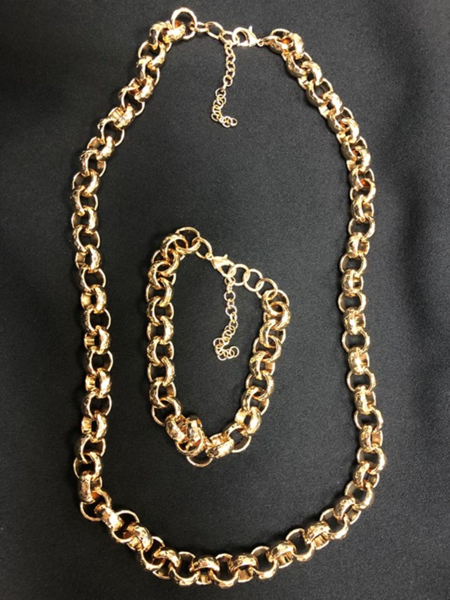 Gold Filled Diamond cut Belcher Chain Necklace and Bracelet set, new, Necklace is 24" and weighs 160