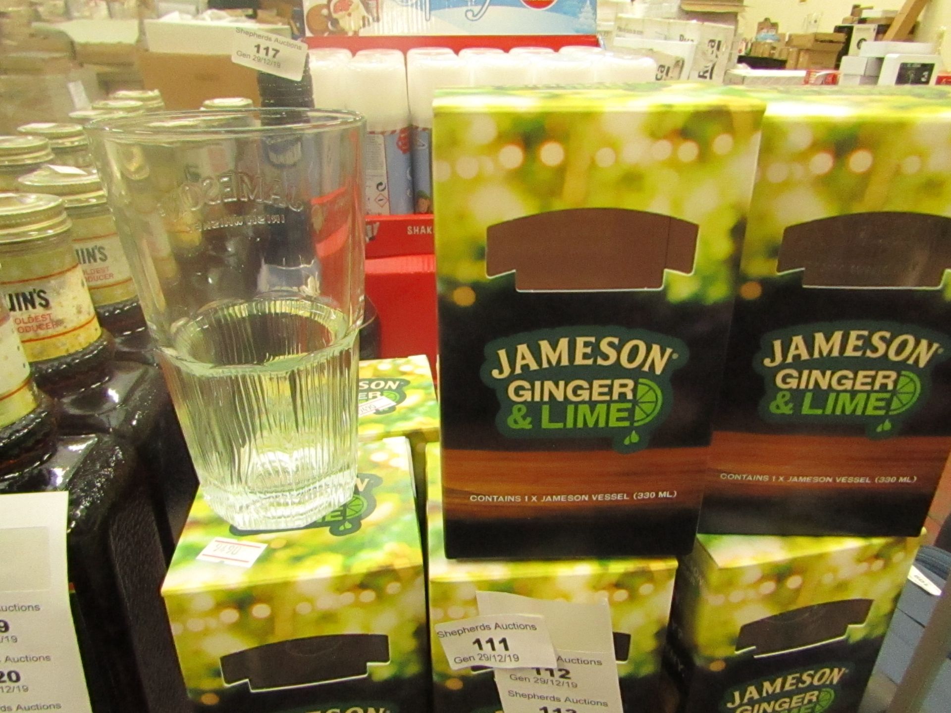 2 x Jamesons Glasses. Perfect for toasting in the New Year. New & Packaged