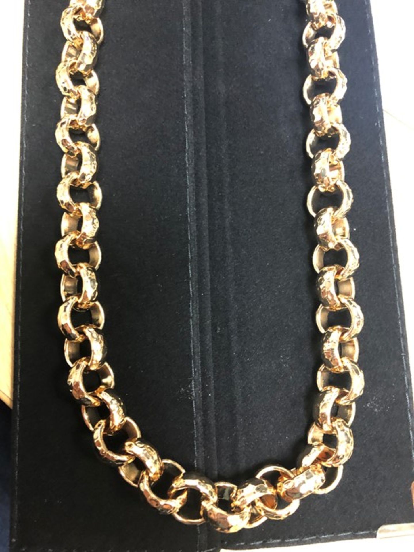 Gold Filled Diamond cut Belcher Chain Necklace and Bracelet set, new, Necklace is 24" and weighs 160 - Image 3 of 4