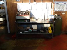 Steel work bench with fitted vice
