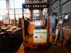 Toyota Model FBRE 20 ride on electric reach truck