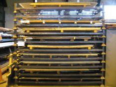 Steel framed sheet metal stillages with contents