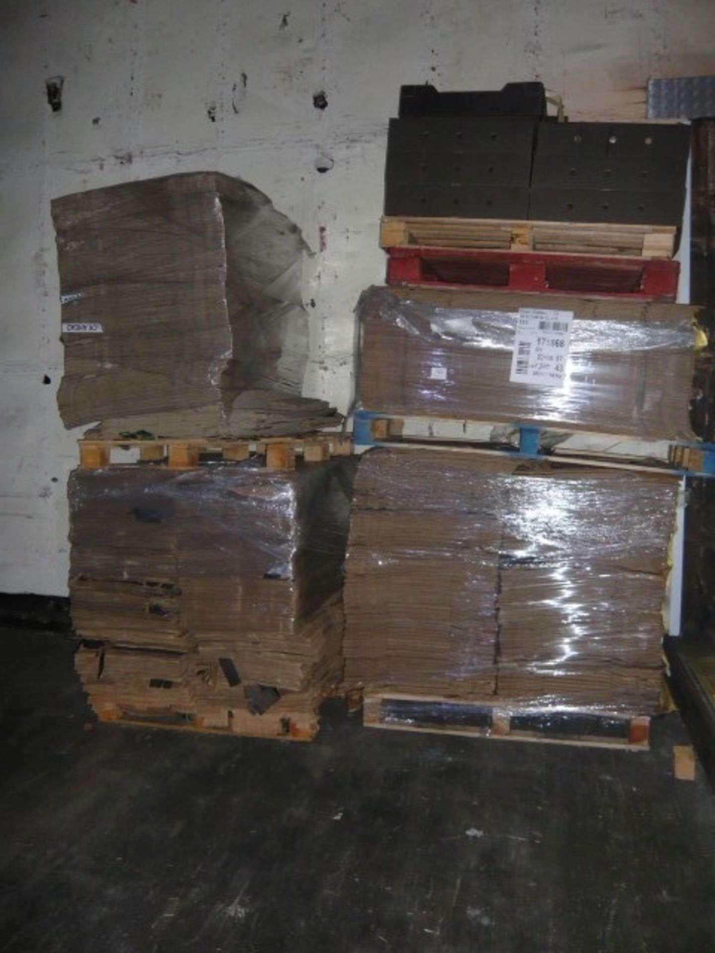 (4) pallets of cardboard as lotted