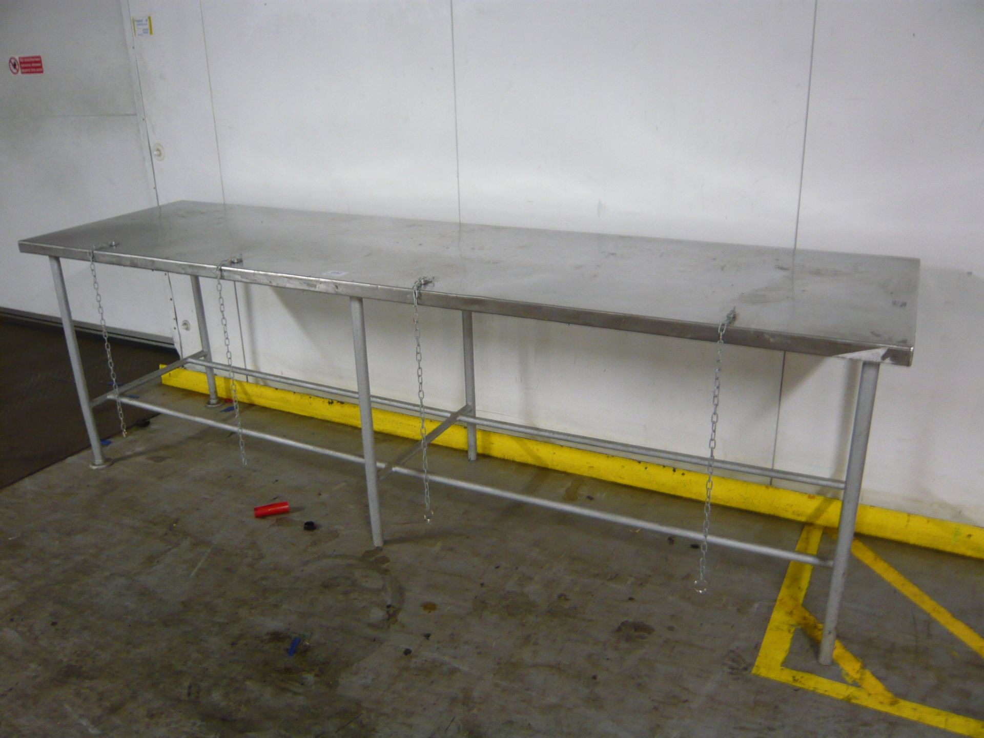 Stainless steel topped preparation table