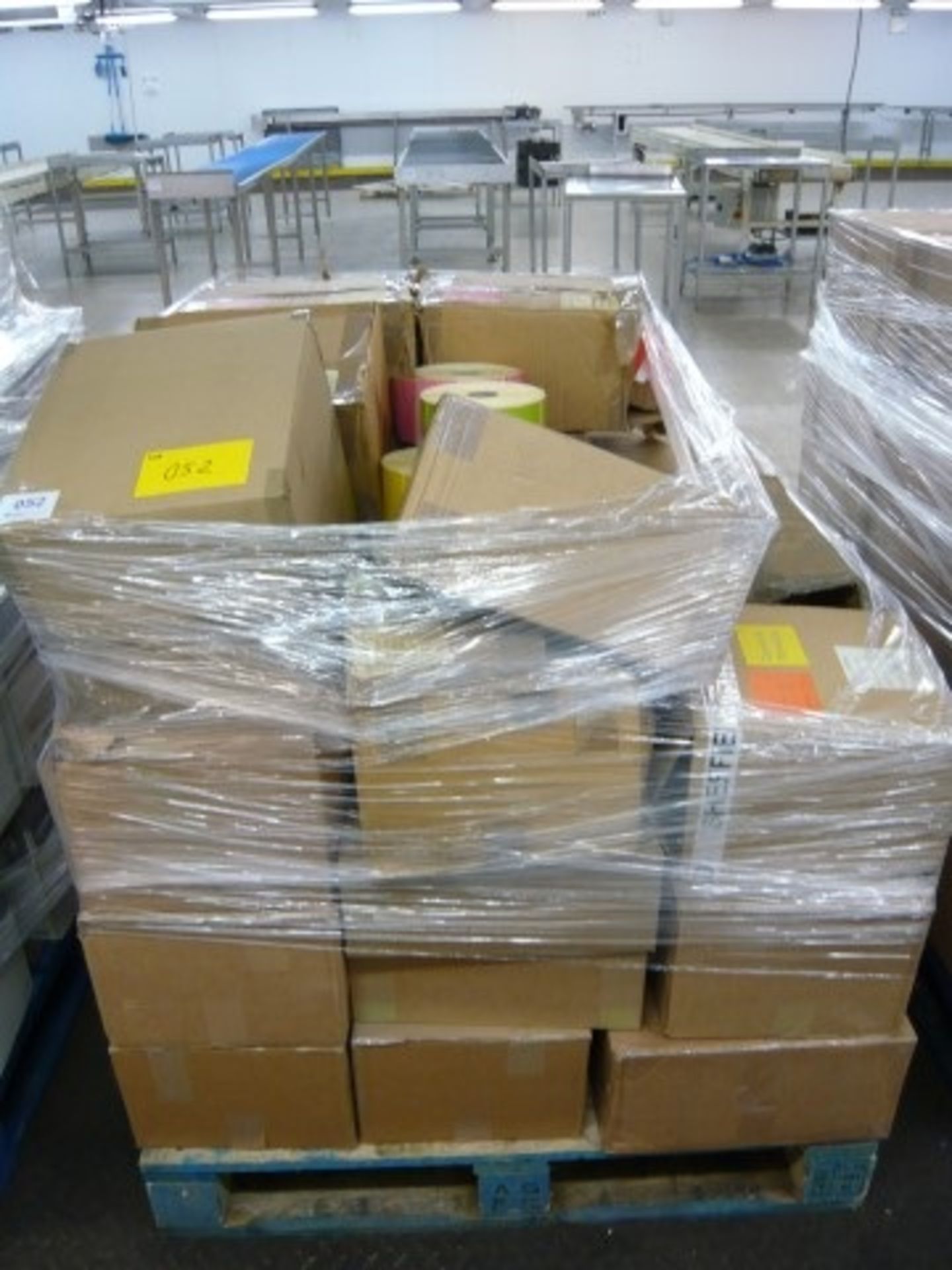 (3) Pallets of various coloured labels as lotted