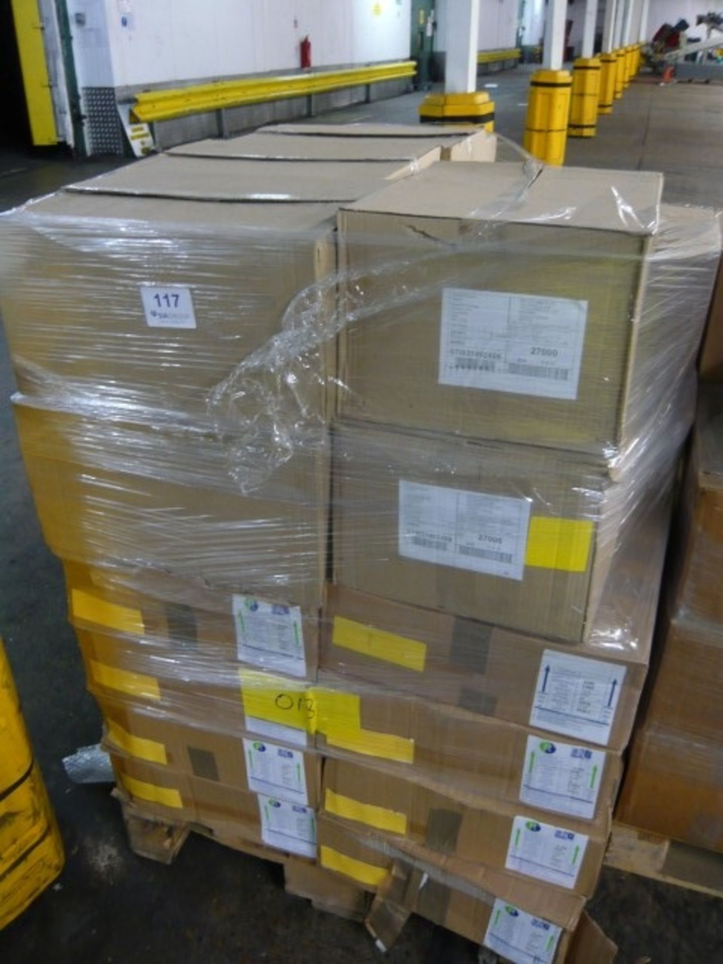 (35) boxes of various labels as lotted on pallet