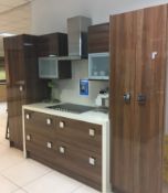 Walnut Kitchen Units with Sorue Stone Worktop & Appliances