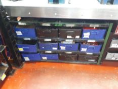 Steel rack including quantity of assorted components & parts stock